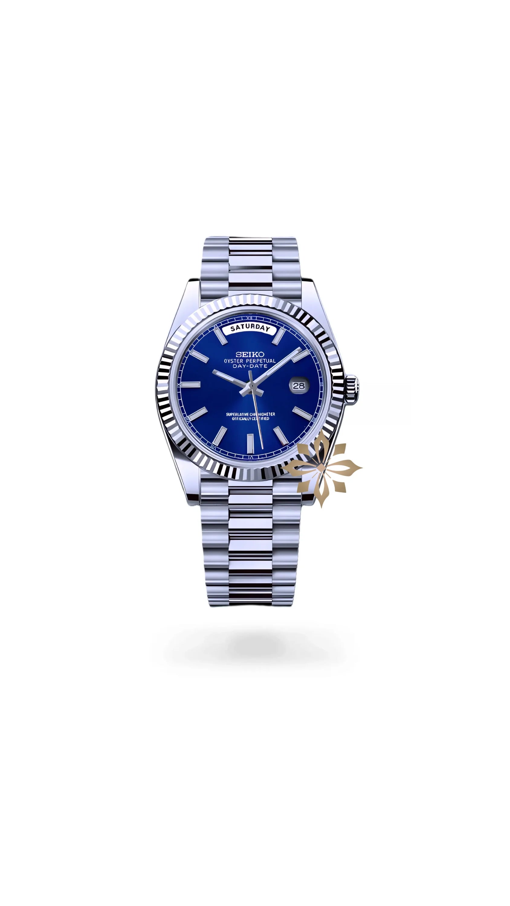 Seikojust mod daydate blue automatic watch - Circa Watch Labs