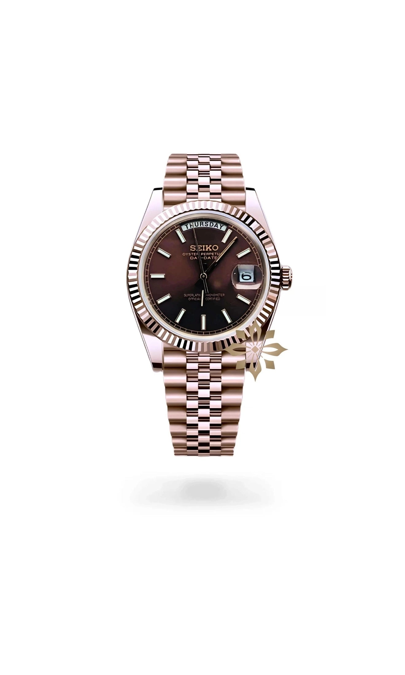 Seikojust mod daydate chocolate automatic watch - Circa Watch Labs