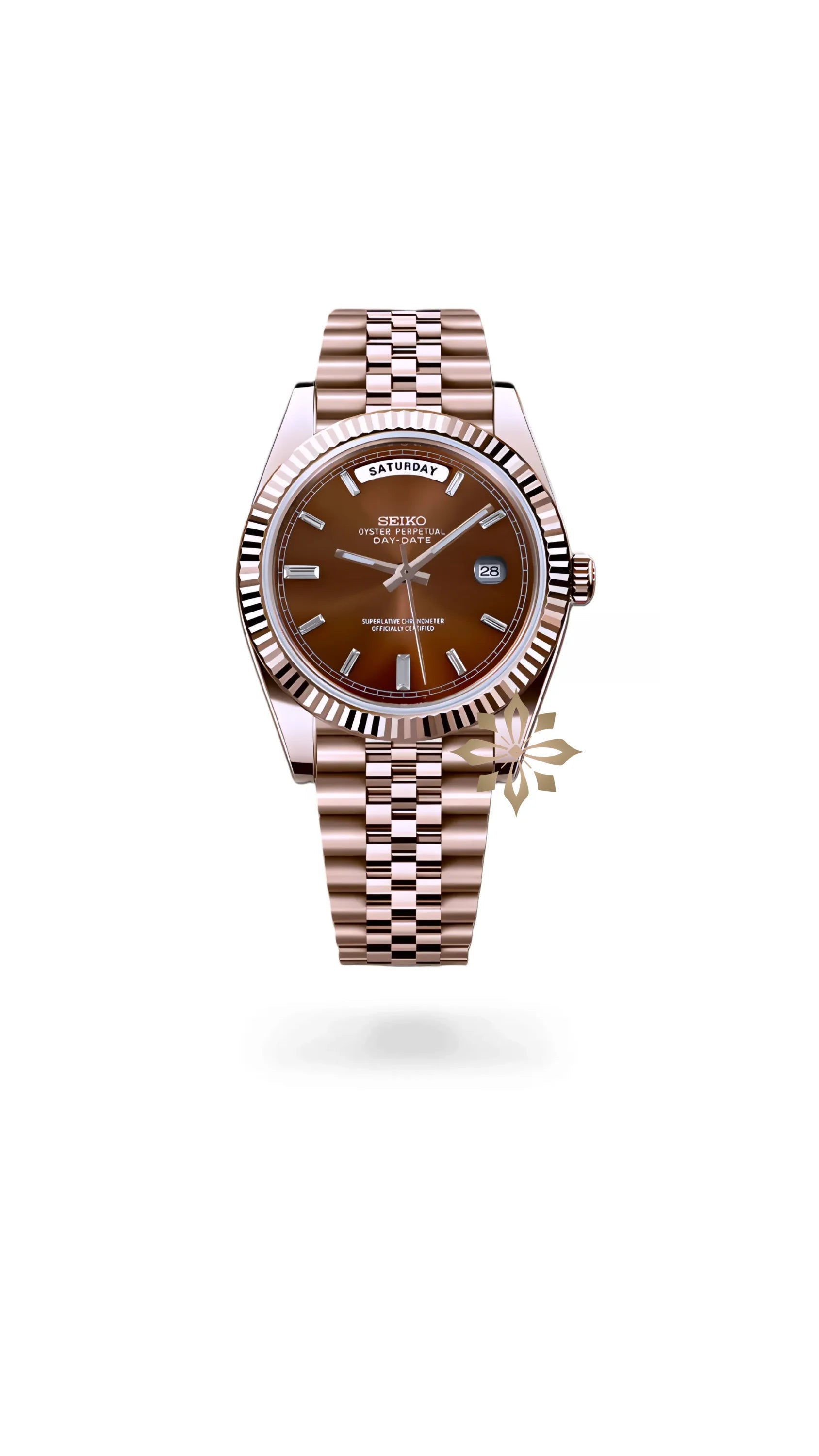 Seikojust mod daydate chocolate baguette dial automatic watch - Circa Watch Labs