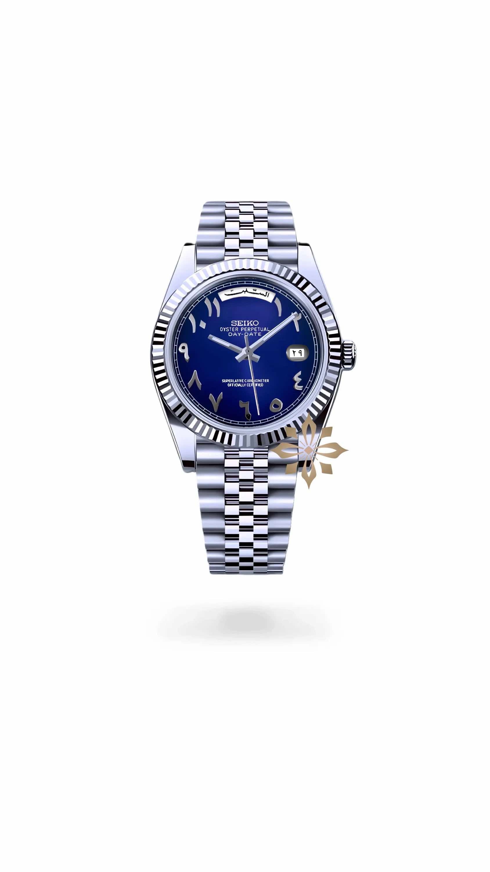 Seikojust mod daydate dark blue arabic automatic watch