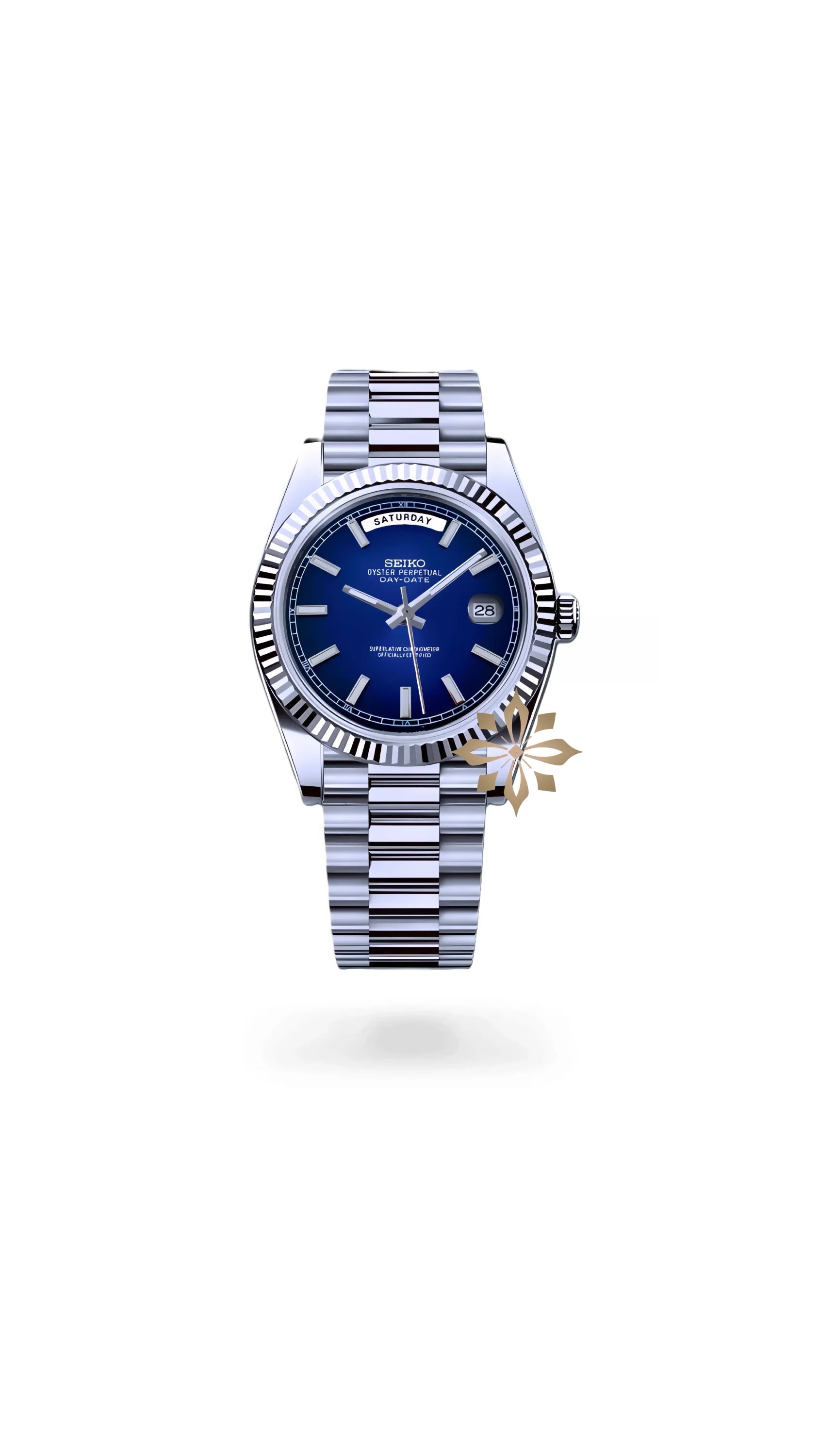 Seikojust mod daydate dark blue automatic watch - Circa Watch Labs