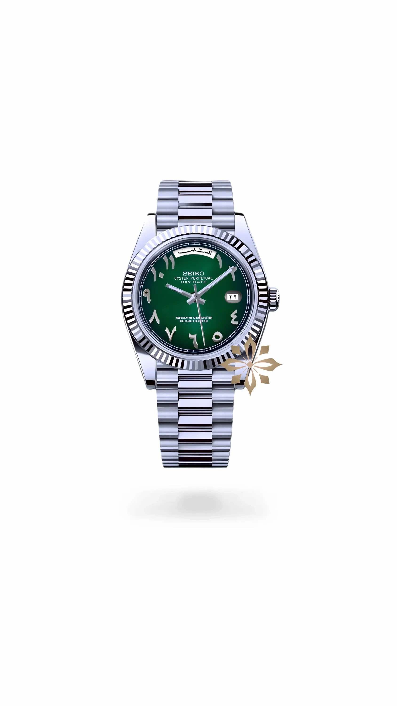 Seikojust mod daydate dark green arabic automatic watch