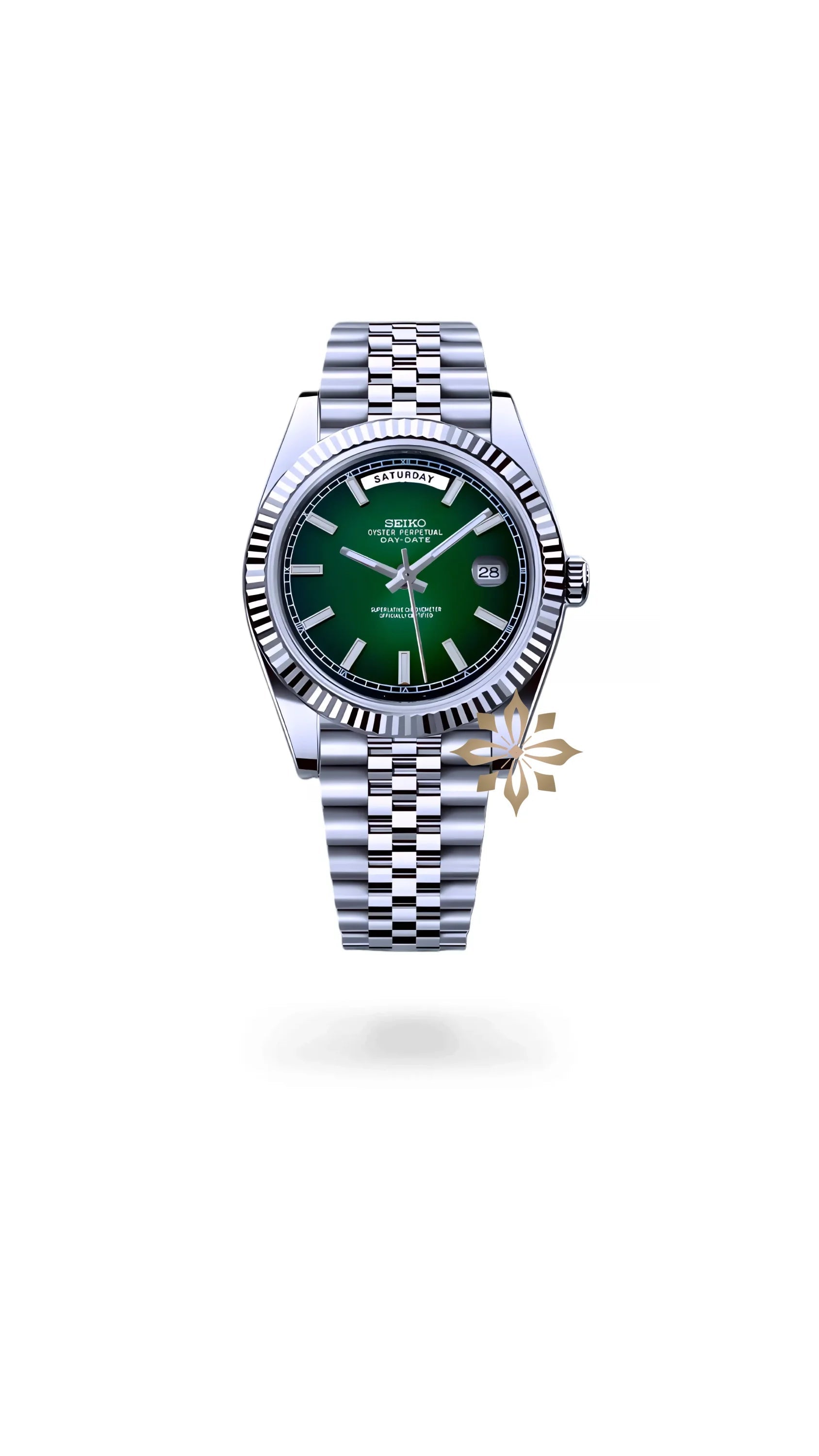 Seikojust mod daydate dark green automatic watch - Circa Watch Labs