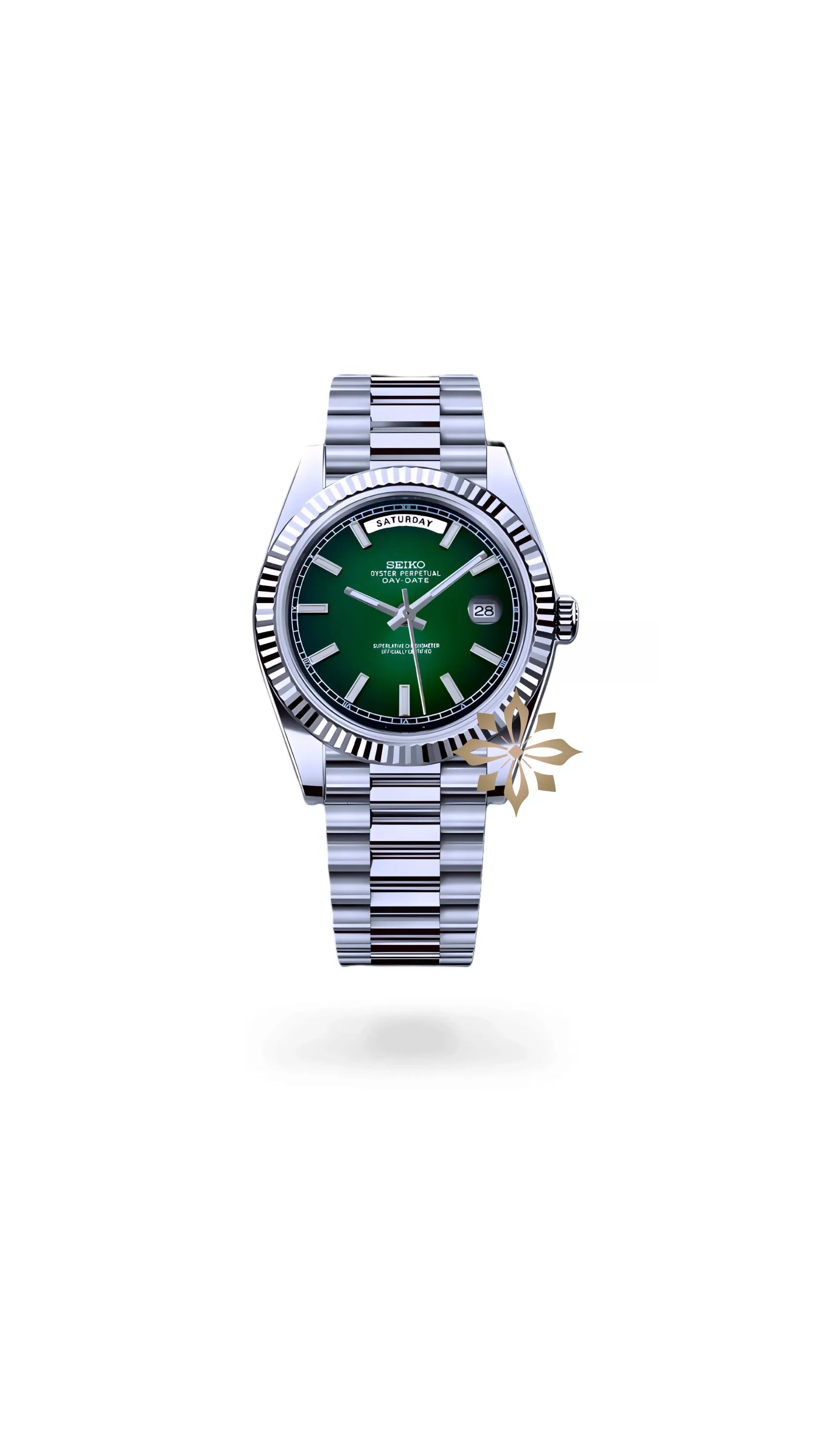 Seikojust mod daydate dark green automatic watch - Circa Watch Labs