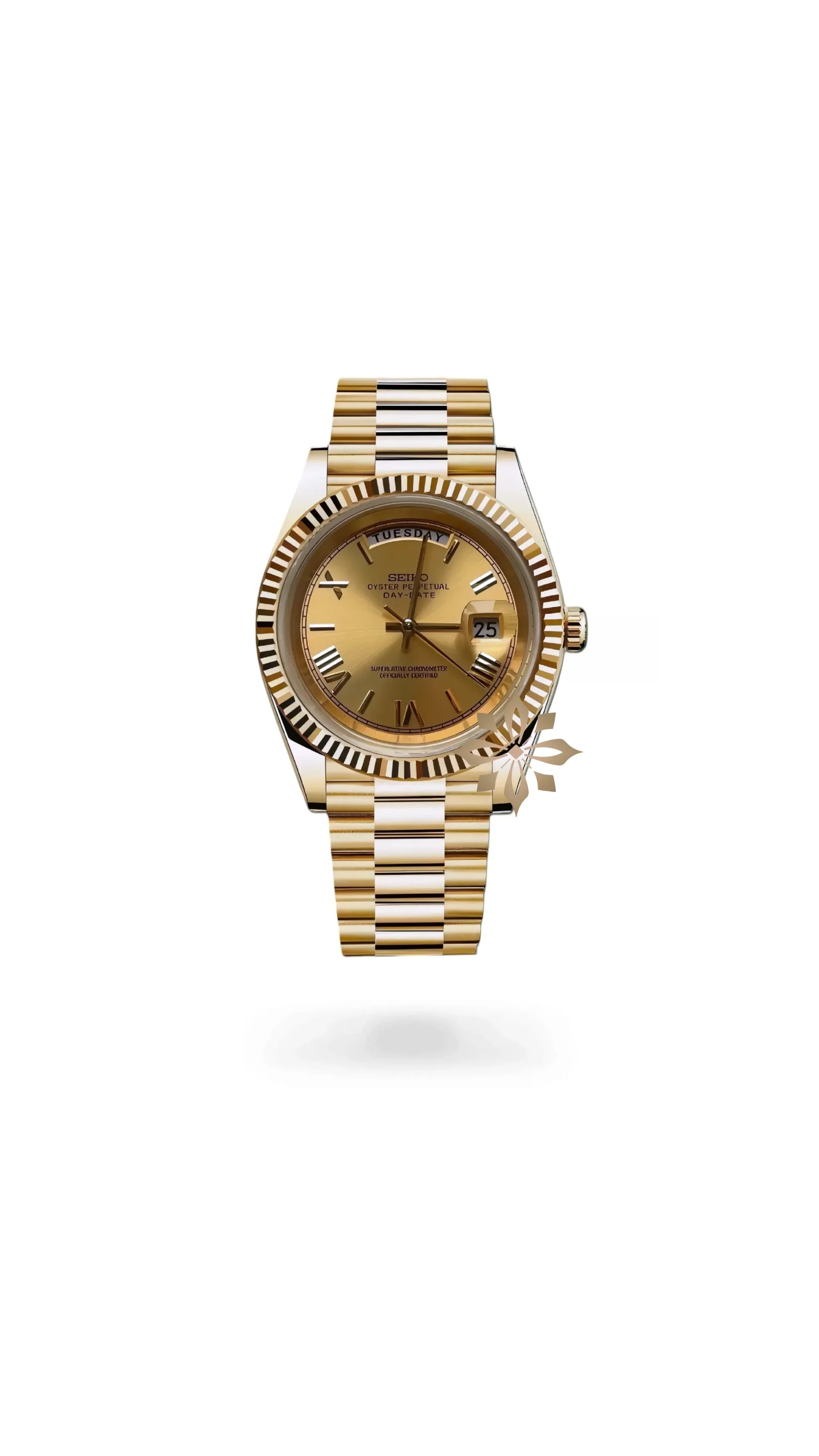 Seikojust mod daydate gold automatic watch - Circa Watch Labs seiko mod