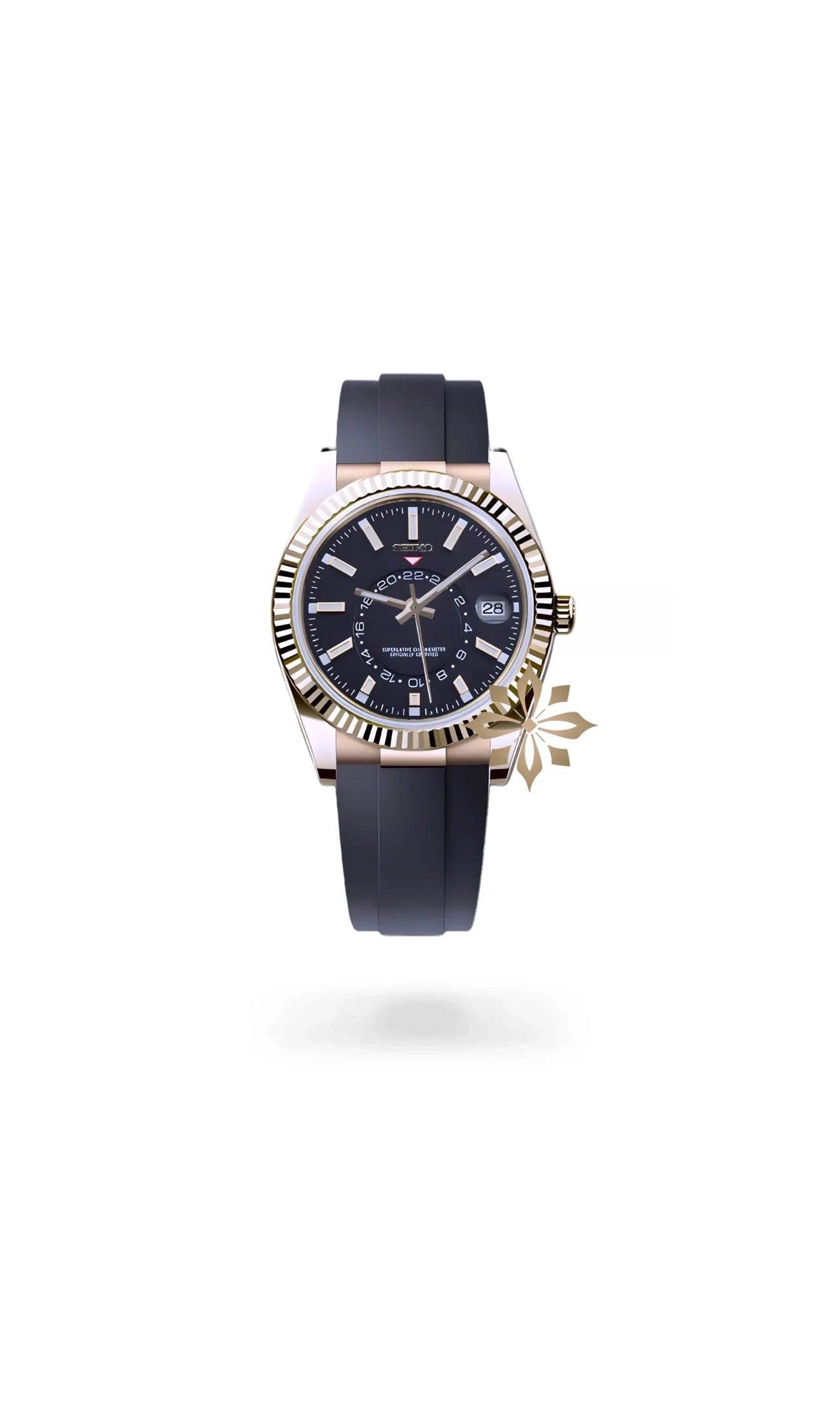 Seikojust mod skydweller watch black gold - Circa Watch Labs seiko mod