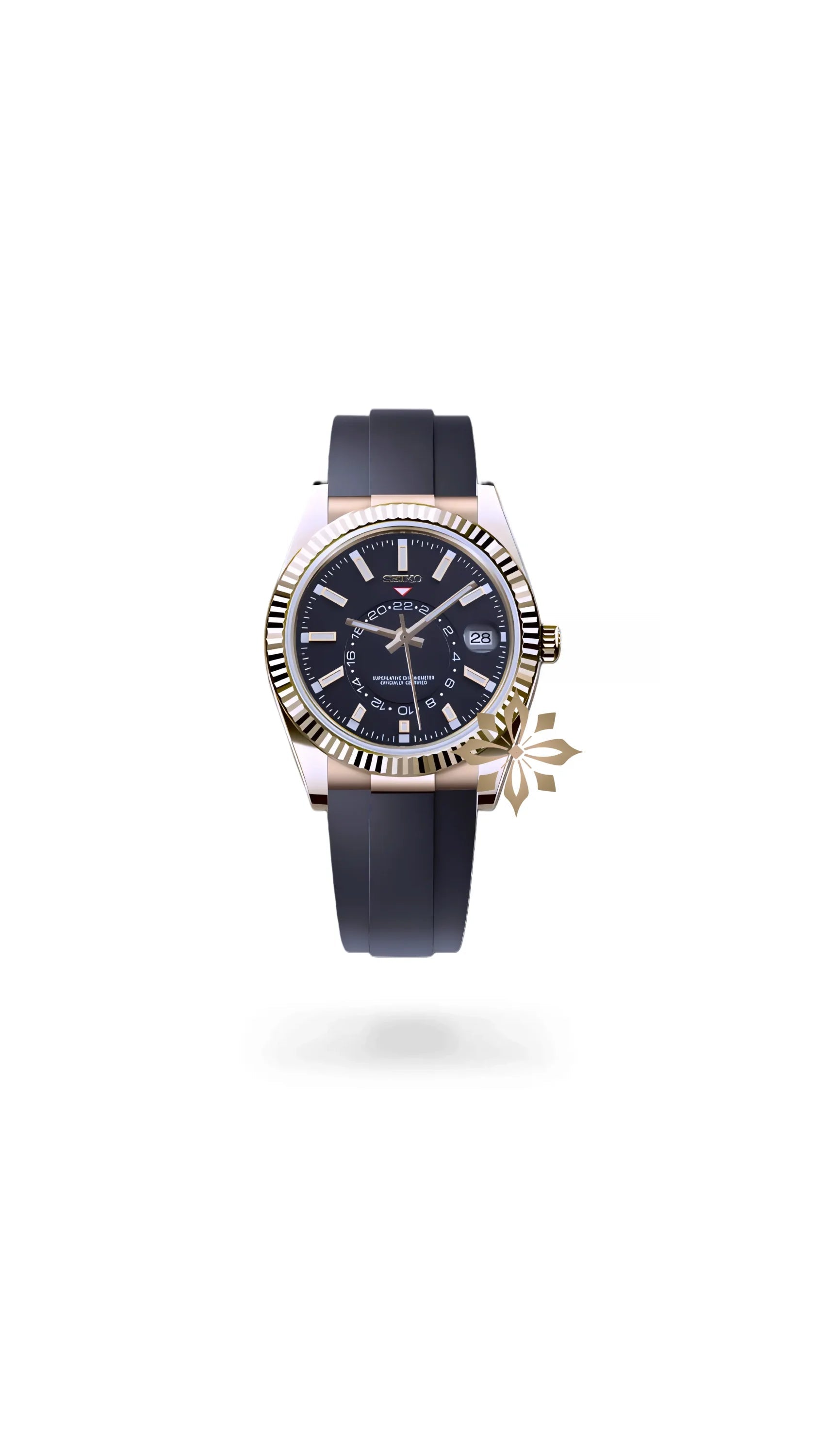 Seikojust mod skydweller watch black gold - Circa Watch Labs