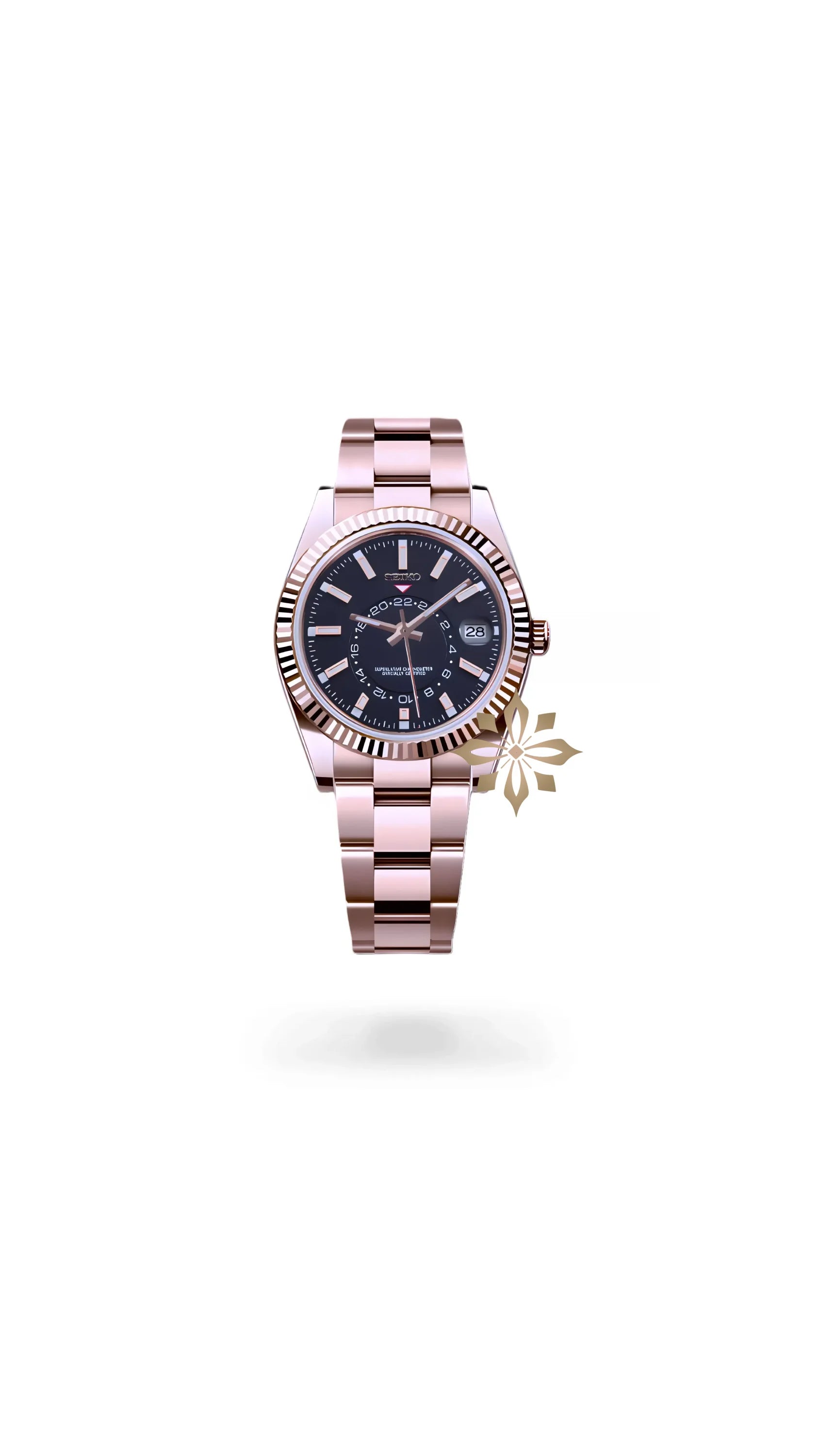 Seikojust mod skydweller watch black rose gold - Circa Watch Labs