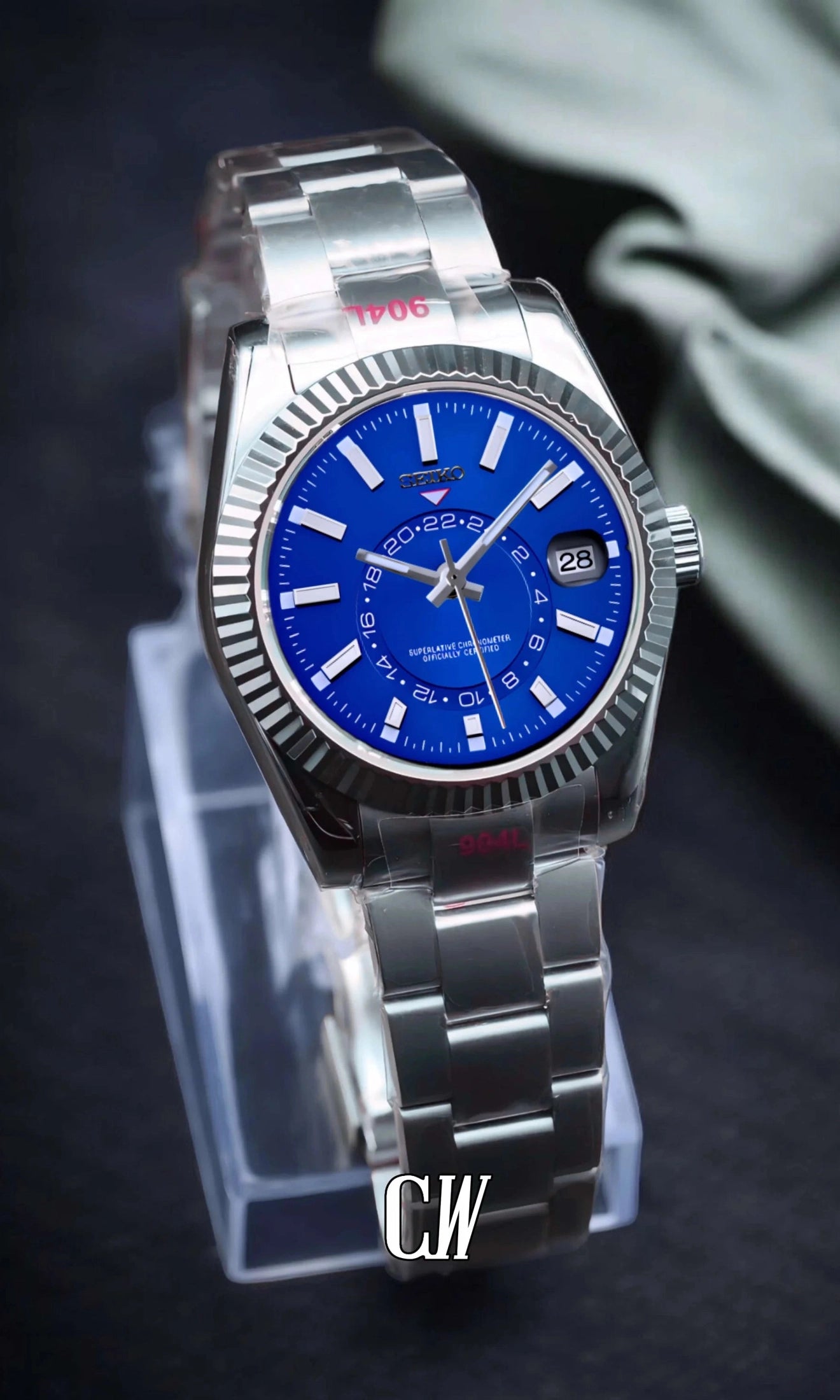 Seikojust mod skydweller watch blue - Circa Watch Labs