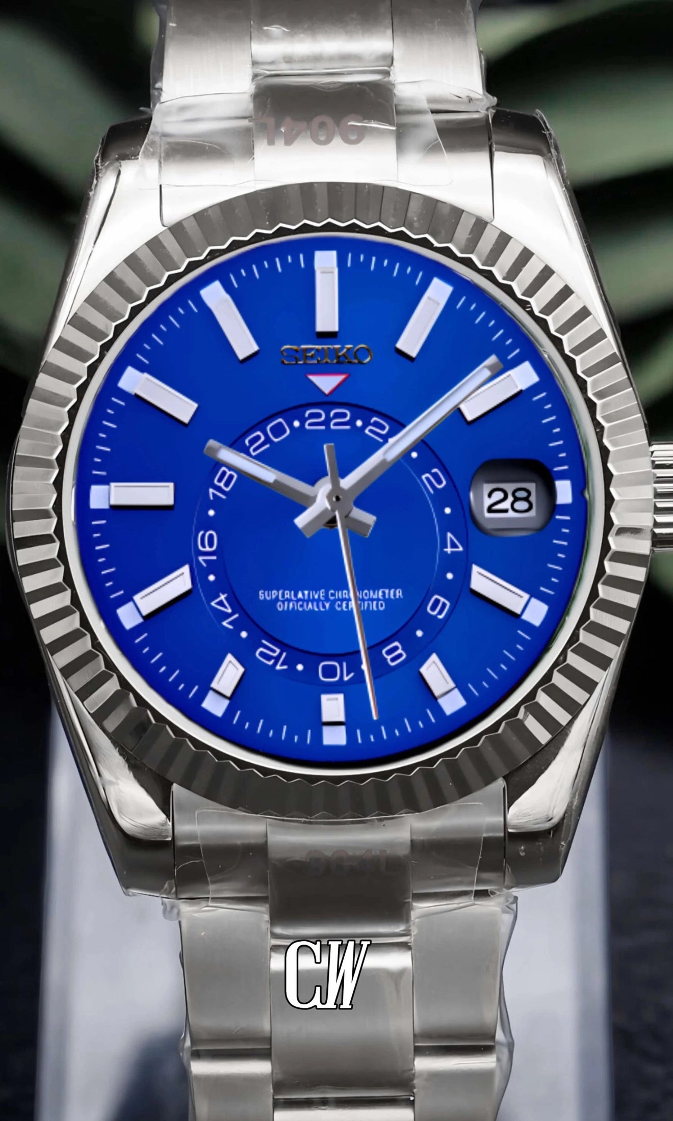 Seikojust mod skydweller watch blue - Circa Watch Labs