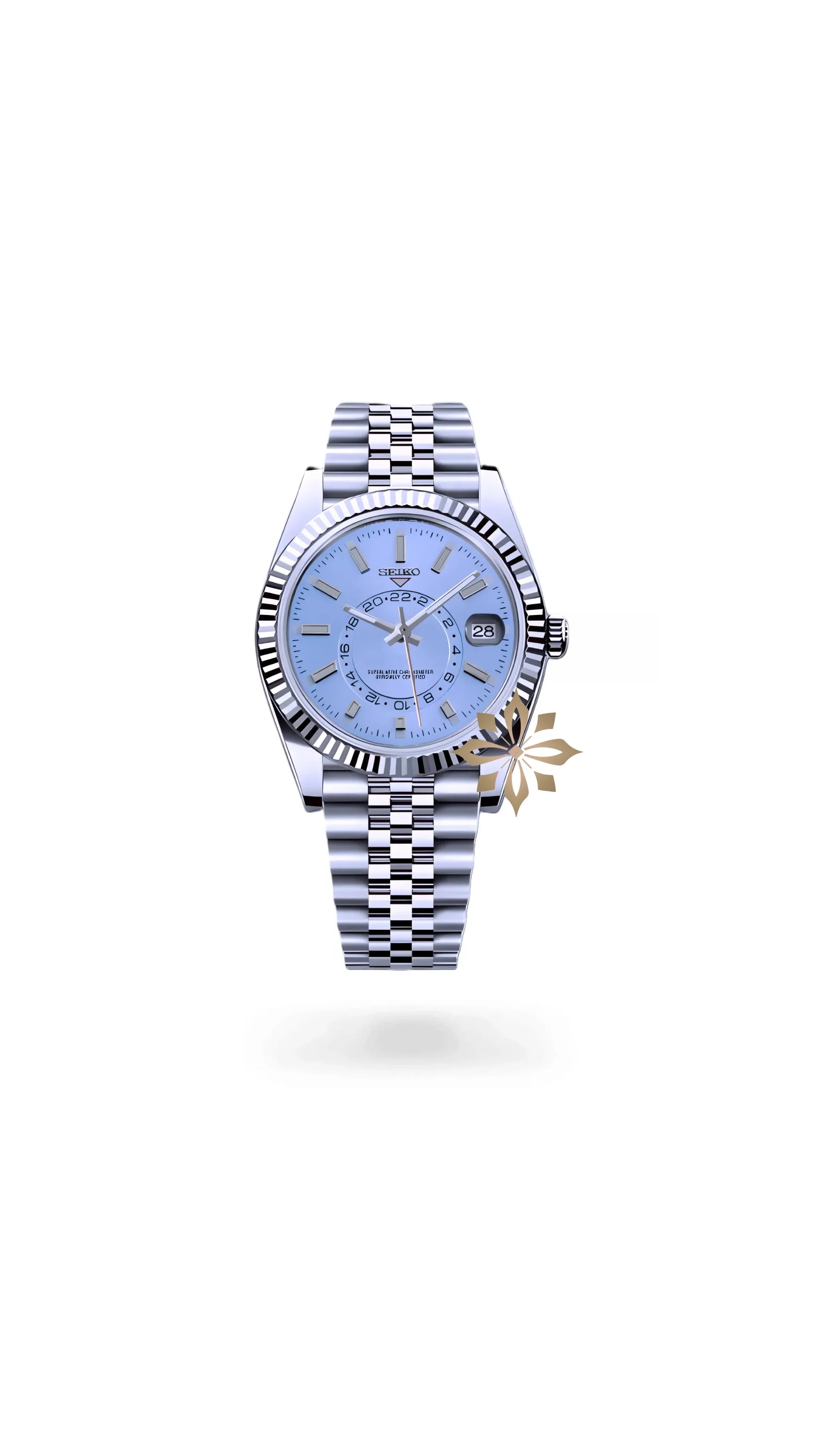 Seikojust mod skydweller watch ice blue - Circa Watch Labs
