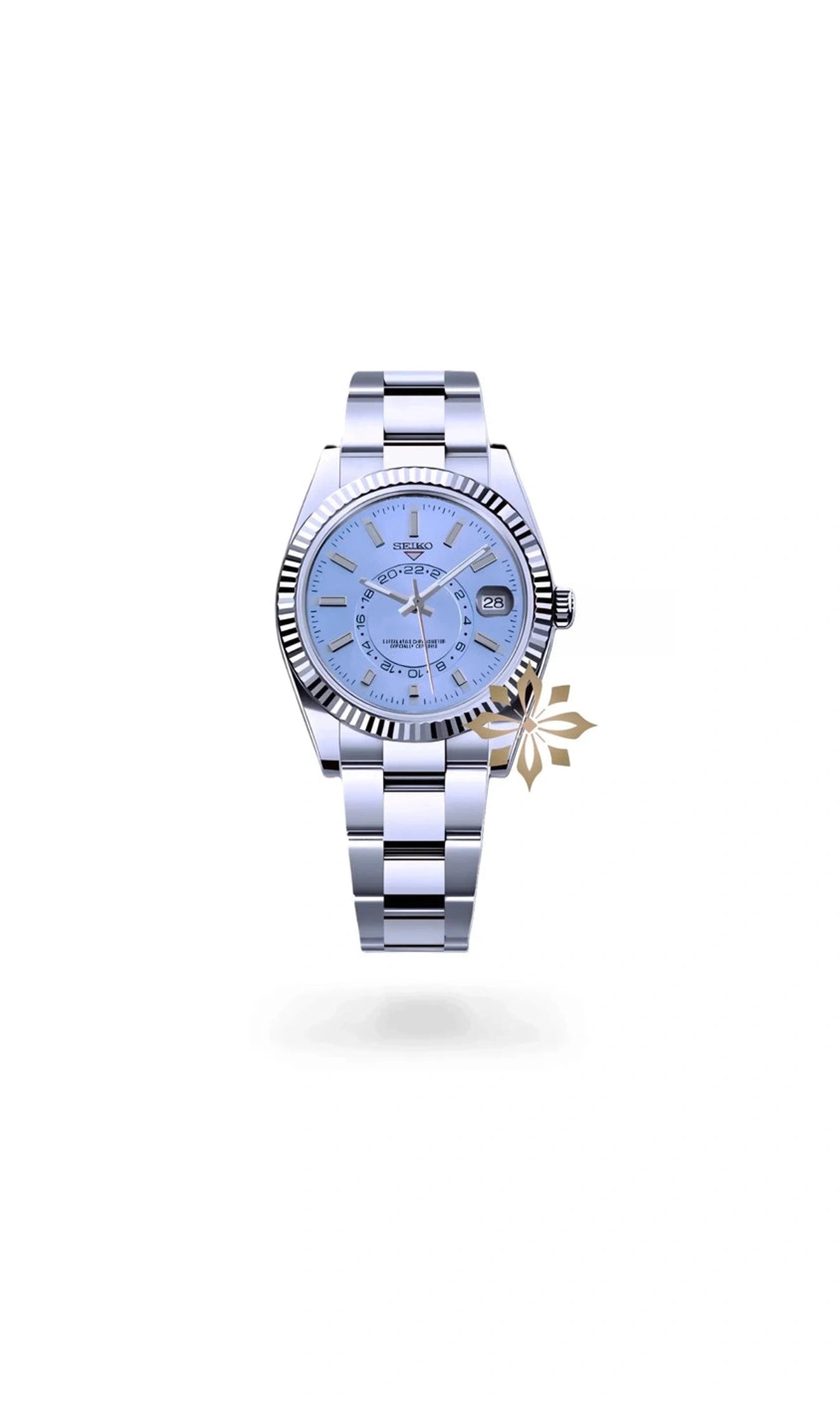 Seikojust mod skydweller watch ice blue - Circa Watch Labs seiko mod