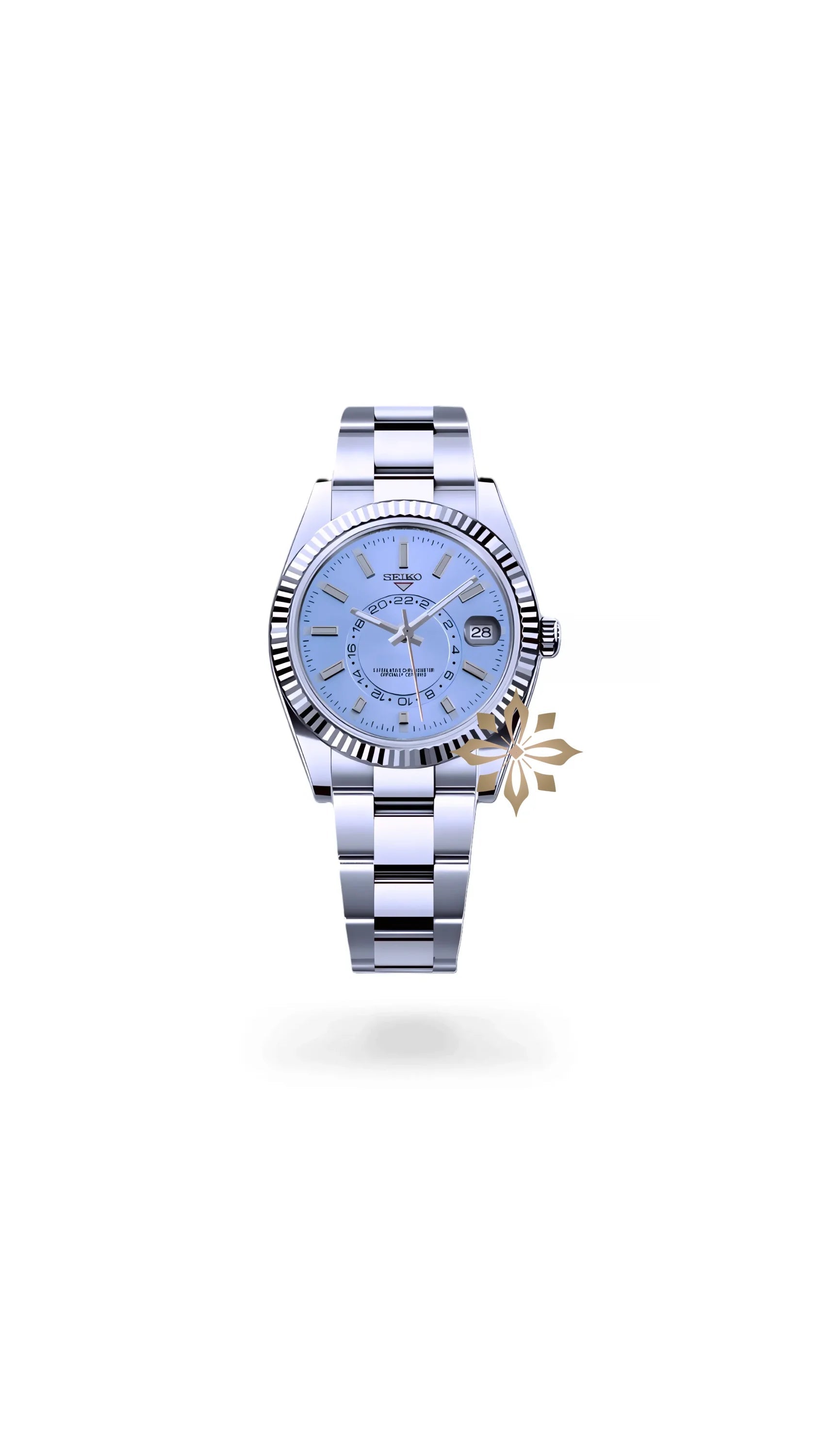 Seikojust mod skydweller watch ice blue - Circa Watch Labs