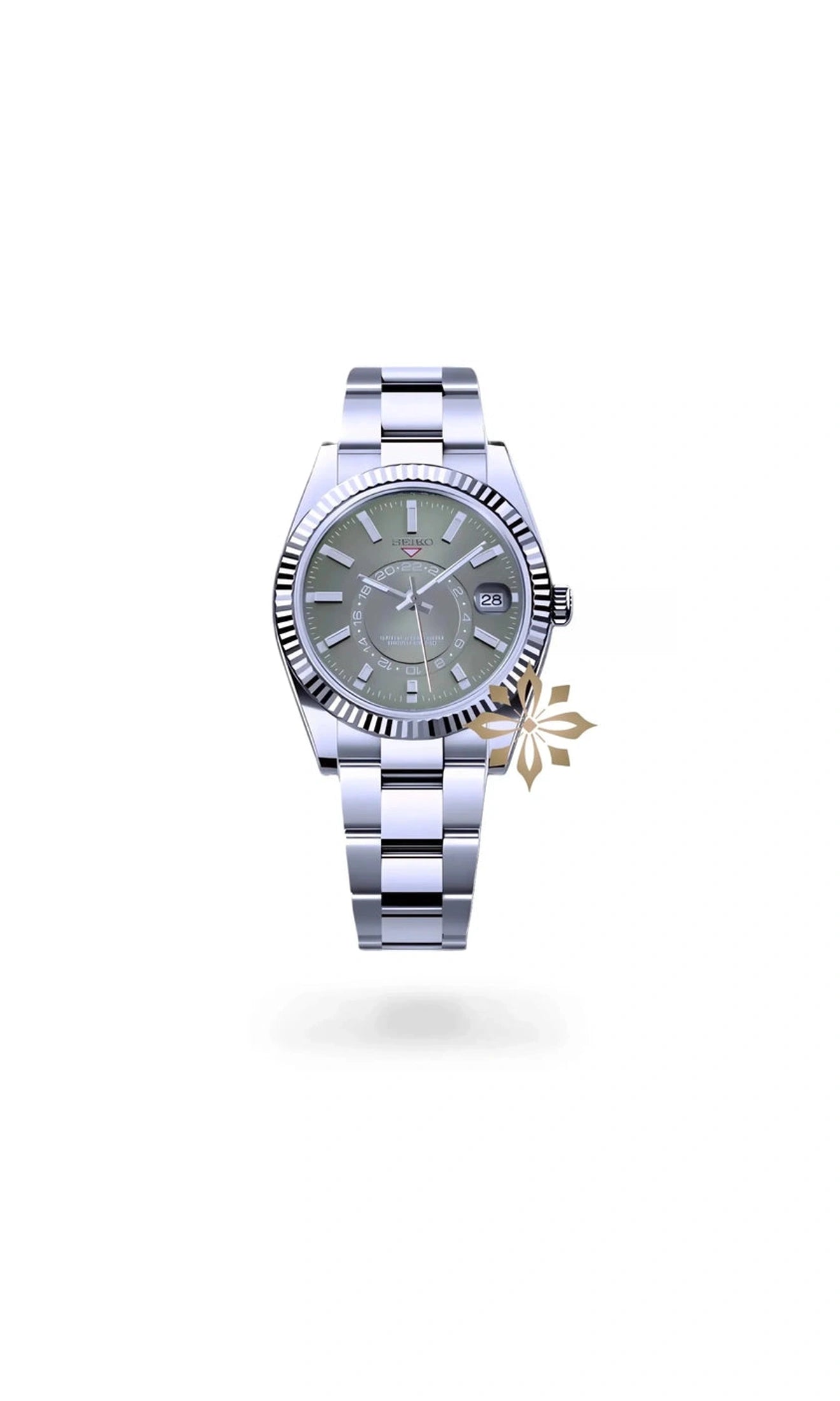 Seikojust mod skydweller watch olive green - Circa Watch Labs seiko mod
