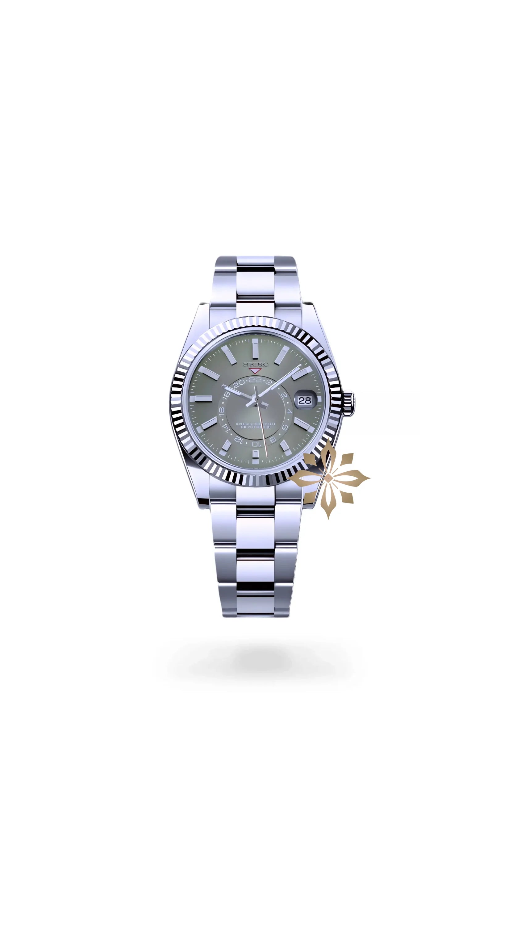 Seikojust mod skydweller watch olive green - Circa Watch Labs