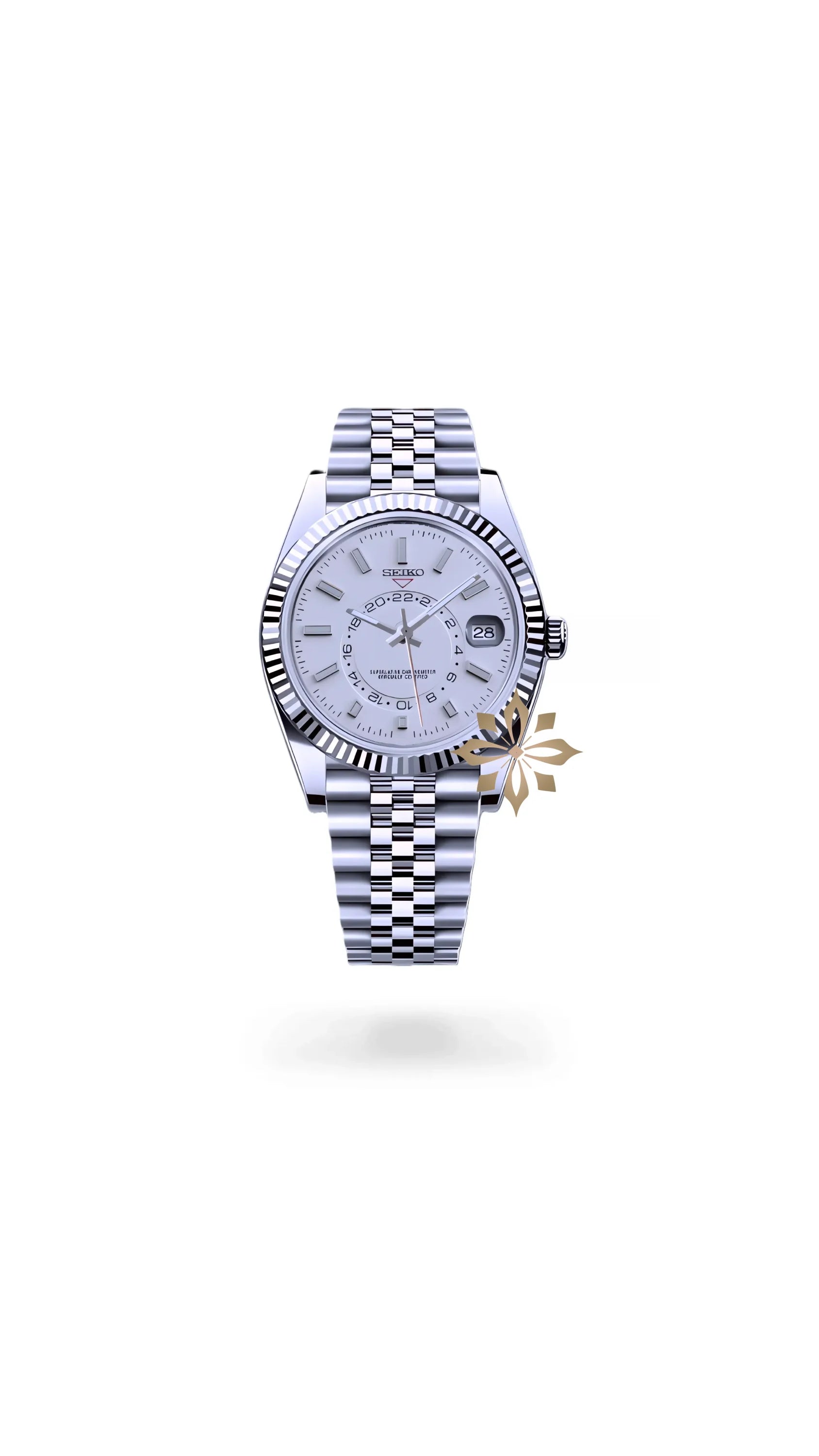 Seikojust mod skydweller watch white - Circa Watch Labs