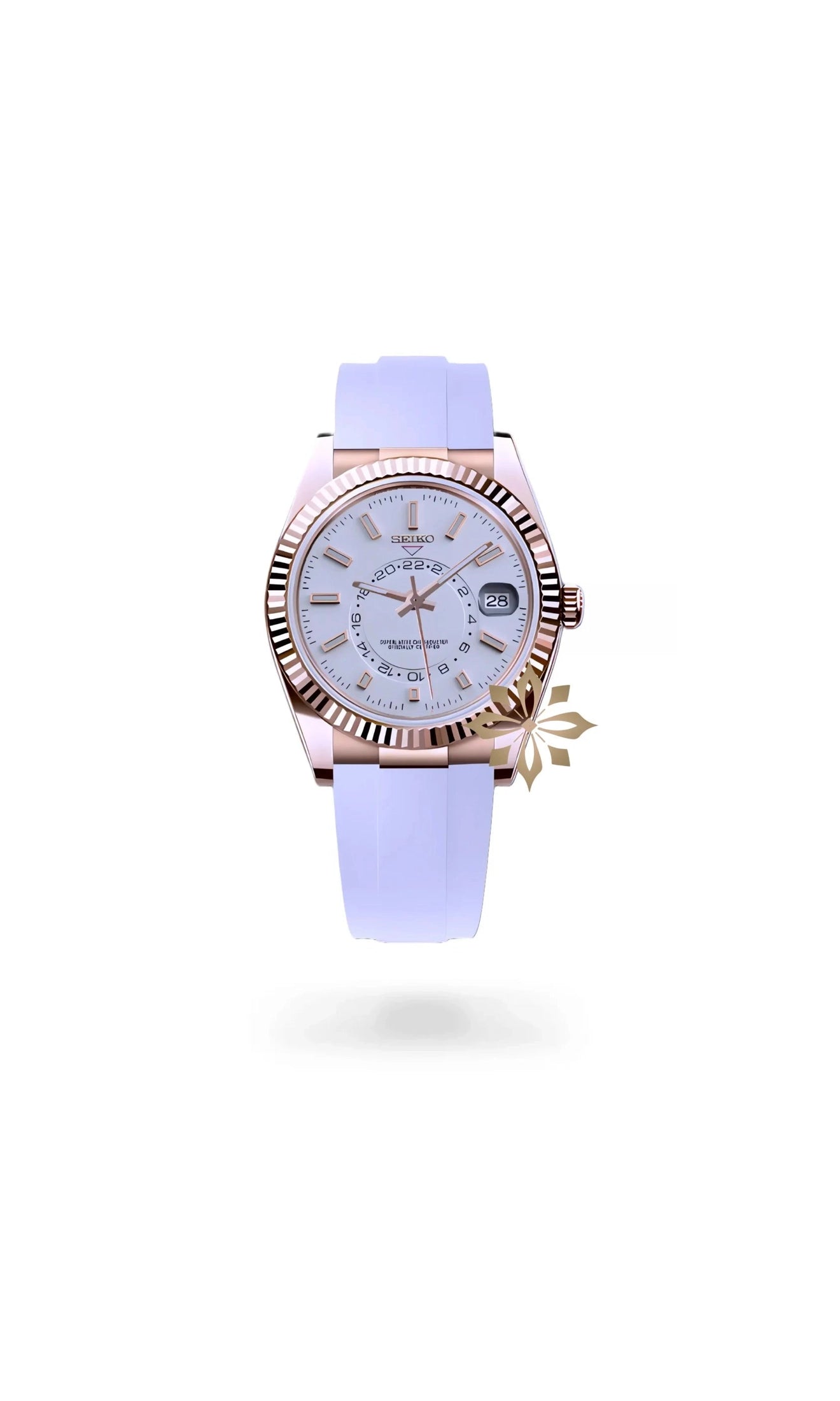 Seikojust mod skydweller watch white rose gold - Circa Watch Labs