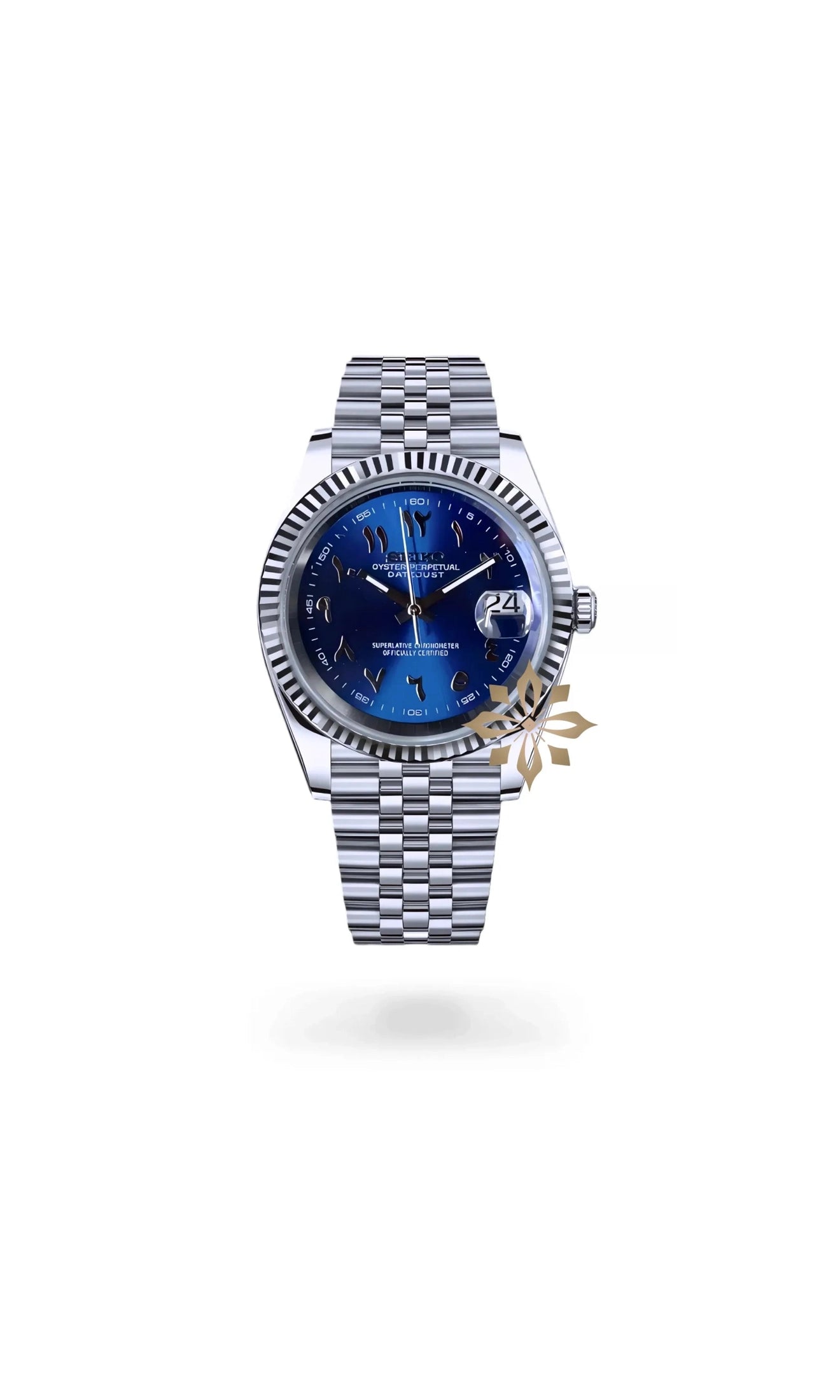 Seikojust mod watch 'arabic sunburst blue' - Circa Watch Labs seiko mod