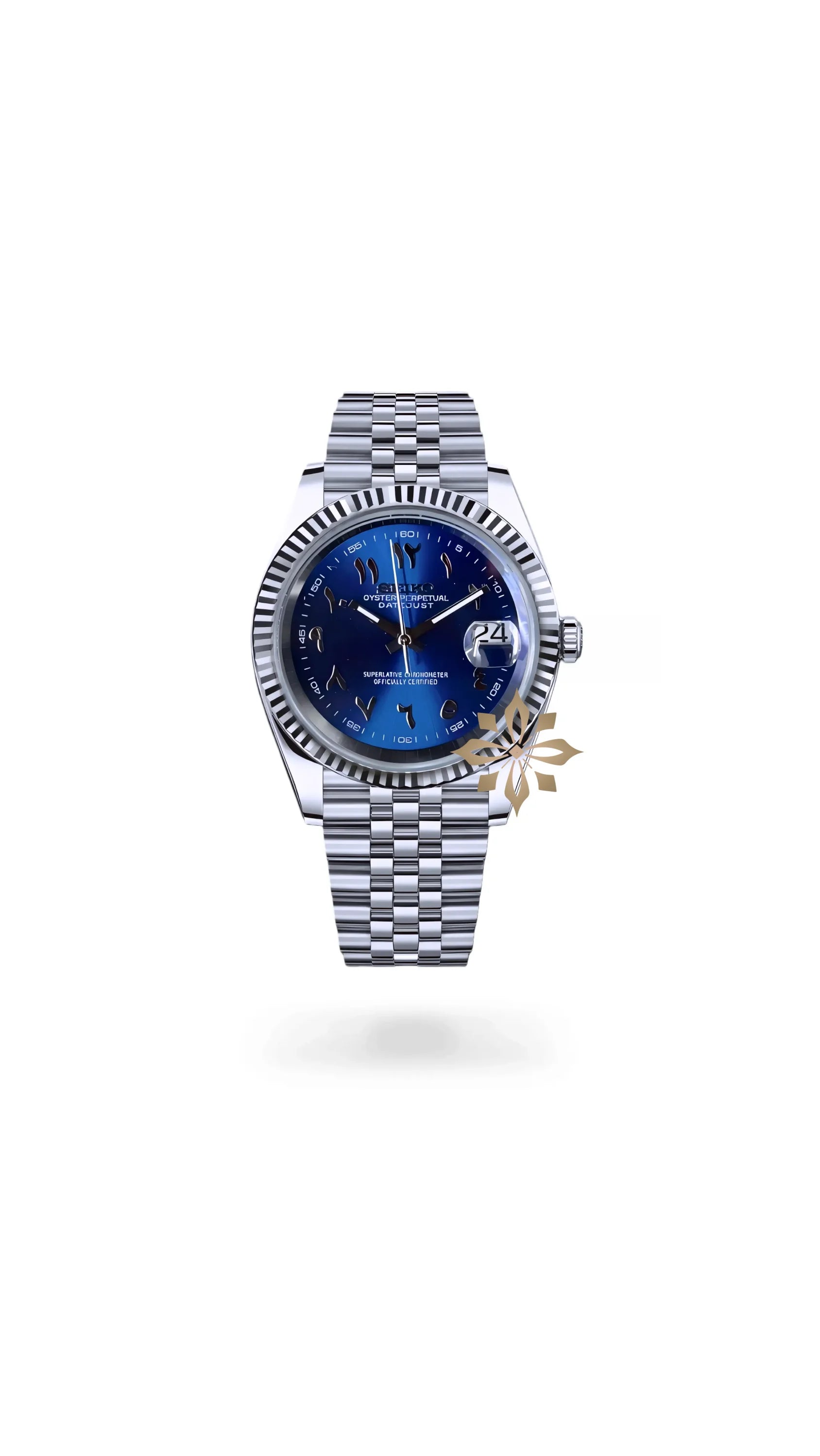 Seikojust mod watch 'arabic sunburst blue' - Circa Watch Labs seiko mod