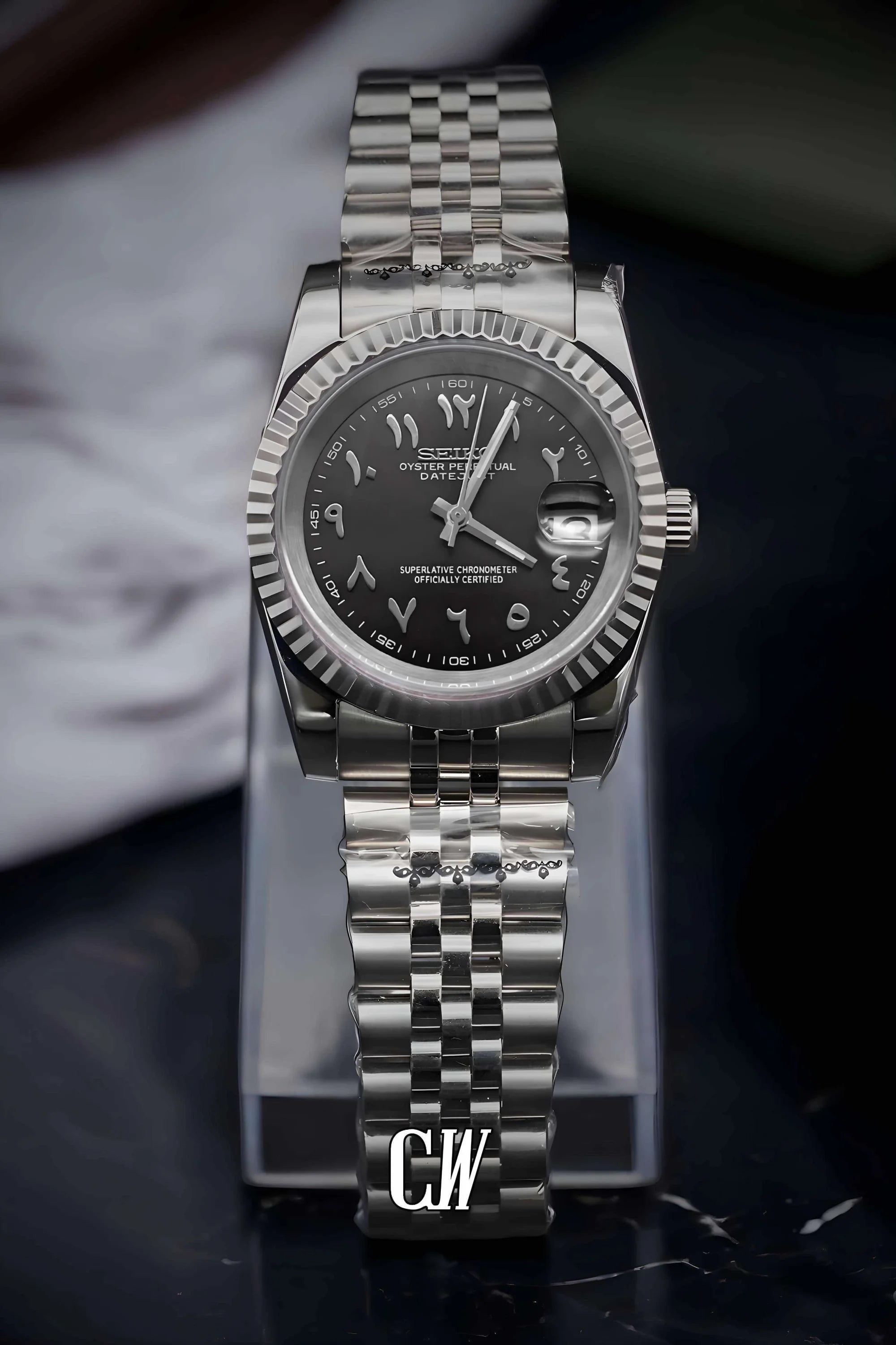 Seikojust mod watch 'Black' arabic - Circa Watch Labs