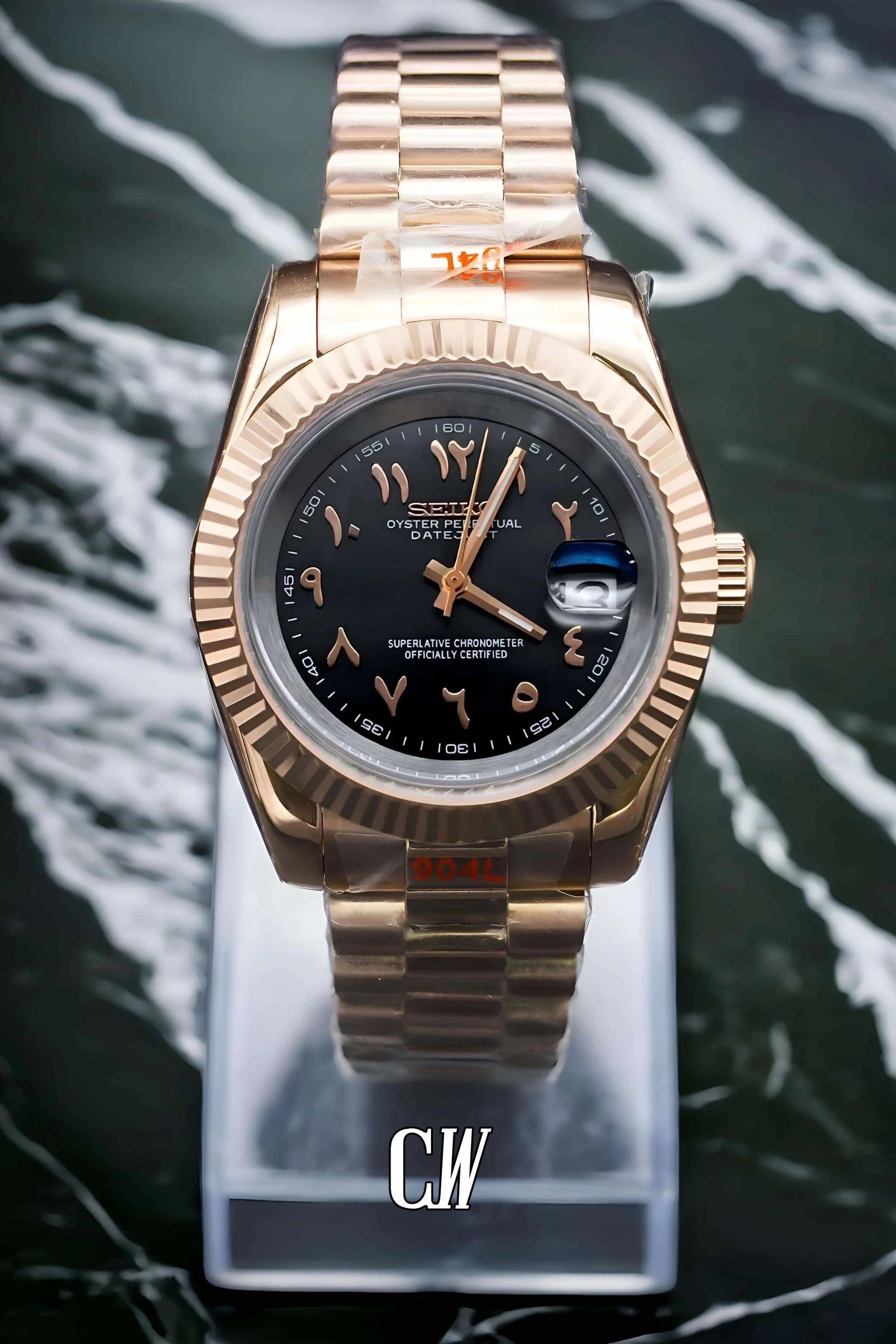 Seikojust mod watch 'Black rose gold' arabic - Circa Watch Labs