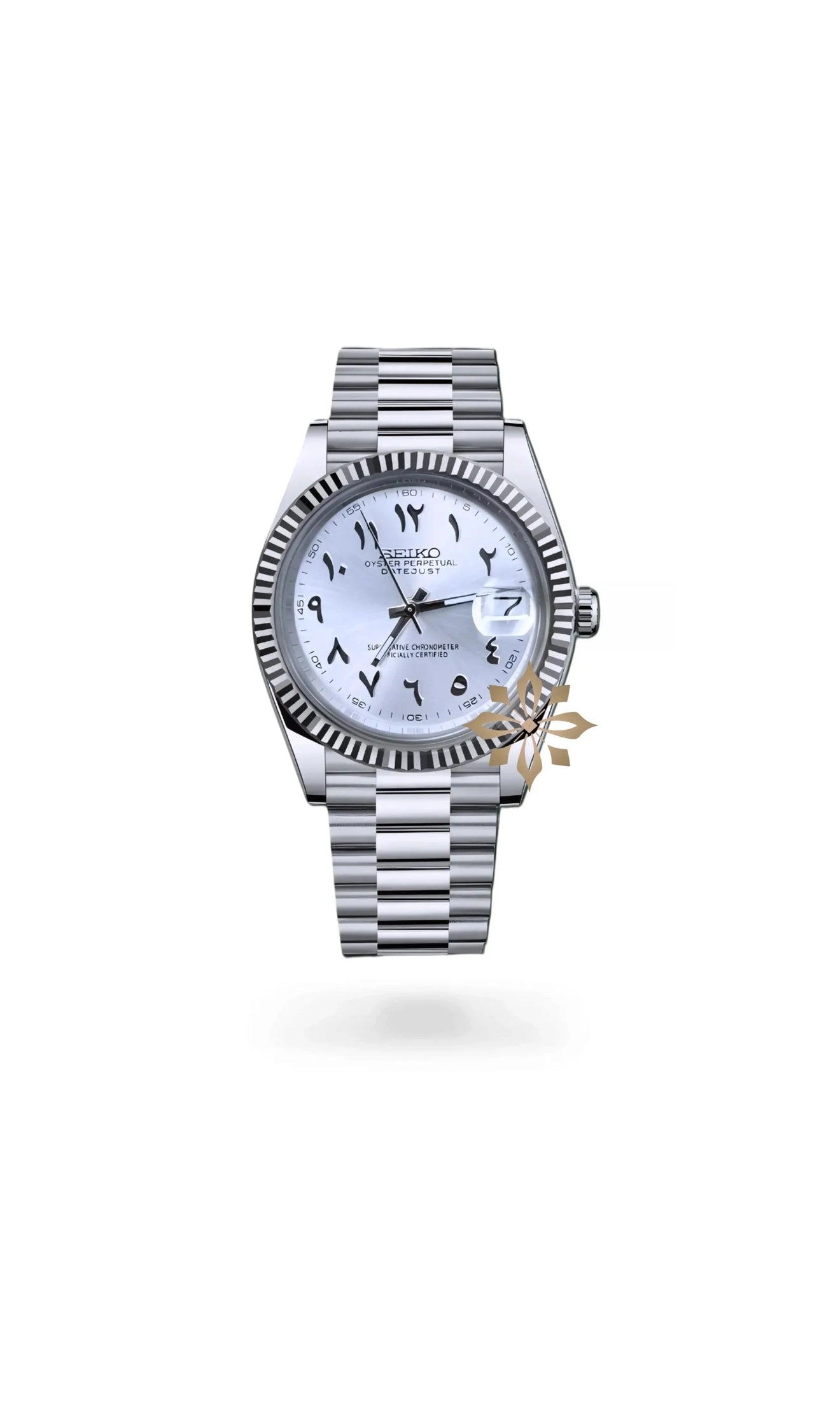 Seikojust mod watch 'Silver white' arabic - Circa Watch Labs seiko mod