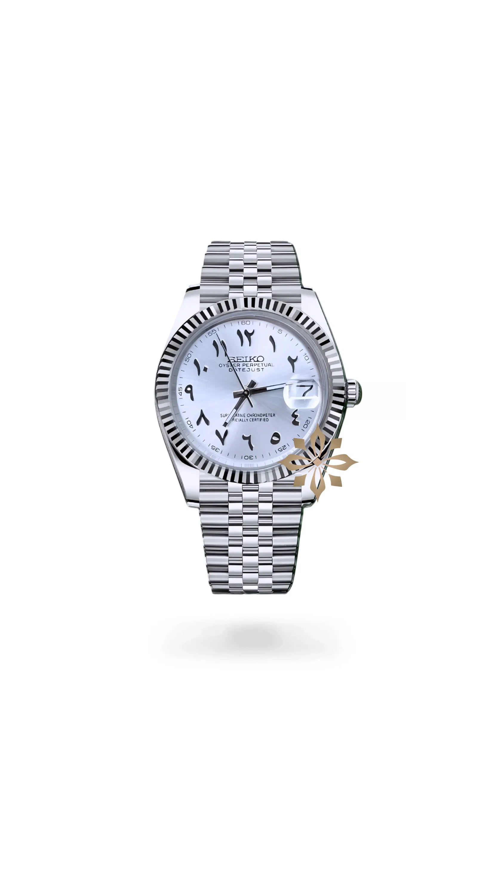 Seikojust mod watch 'Silver white' arabic - Circa Watch Labs seiko mod
