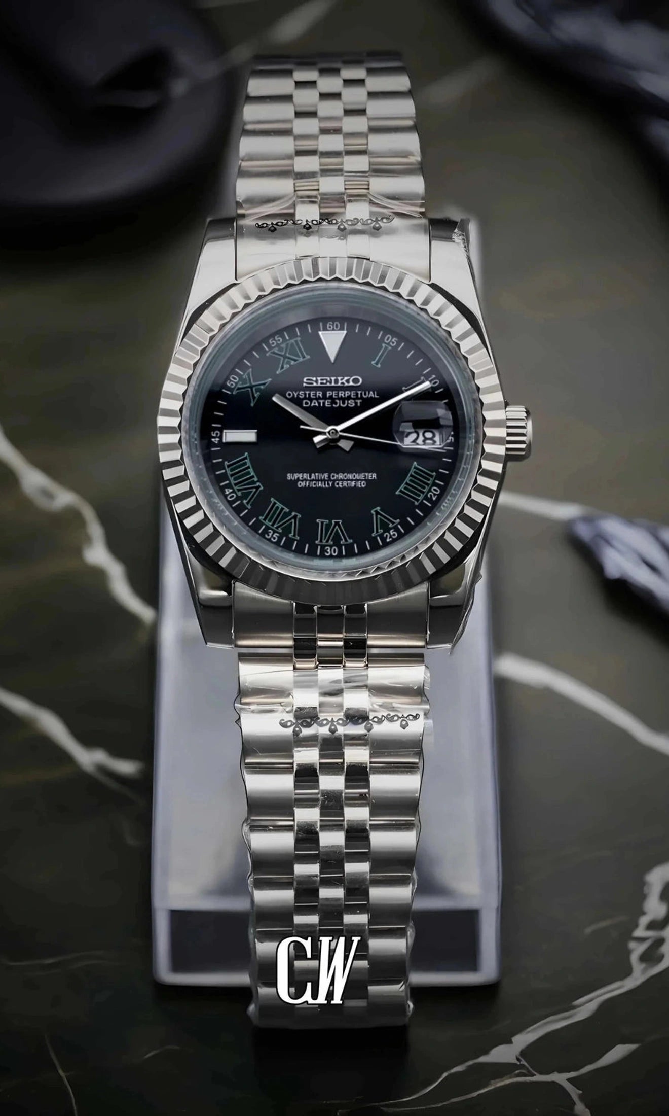 Seikojust mod Wimbledon watch black - Circa Watch Labs seiko mod