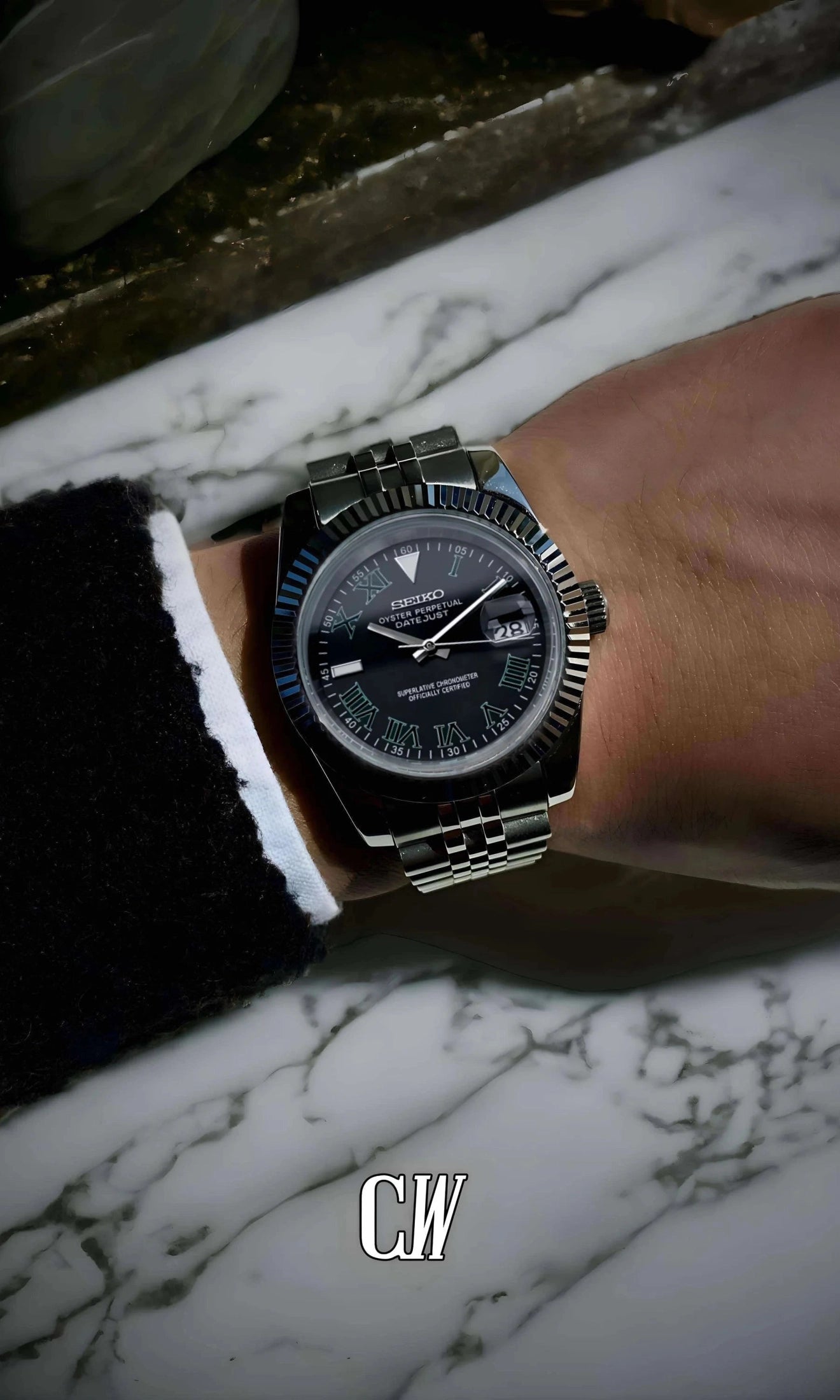 Seikojust mod Wimbledon watch black - Circa Watch Labs seiko mod