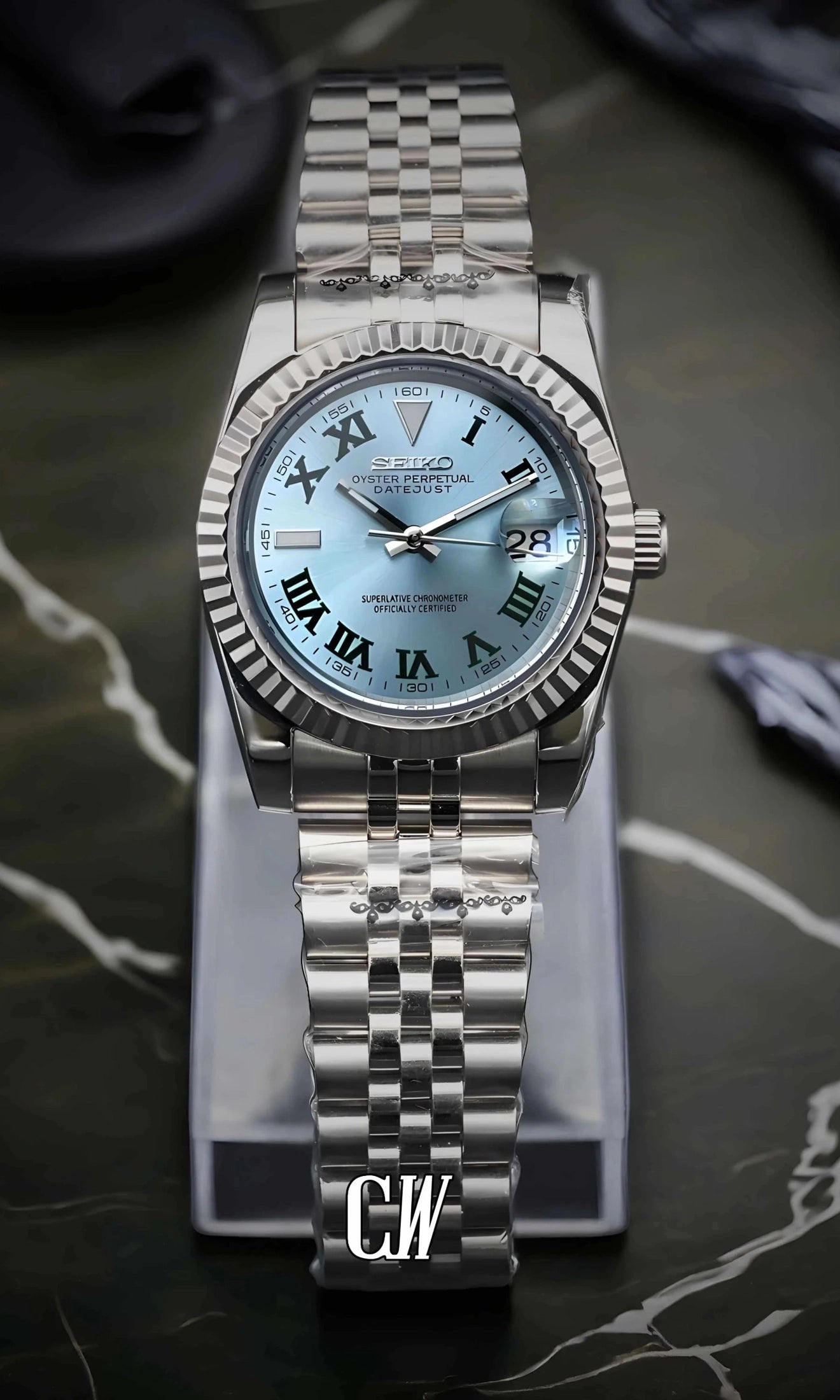 Seikojust mod Wimbledon watch blue - Circa Watch Labs seiko mod