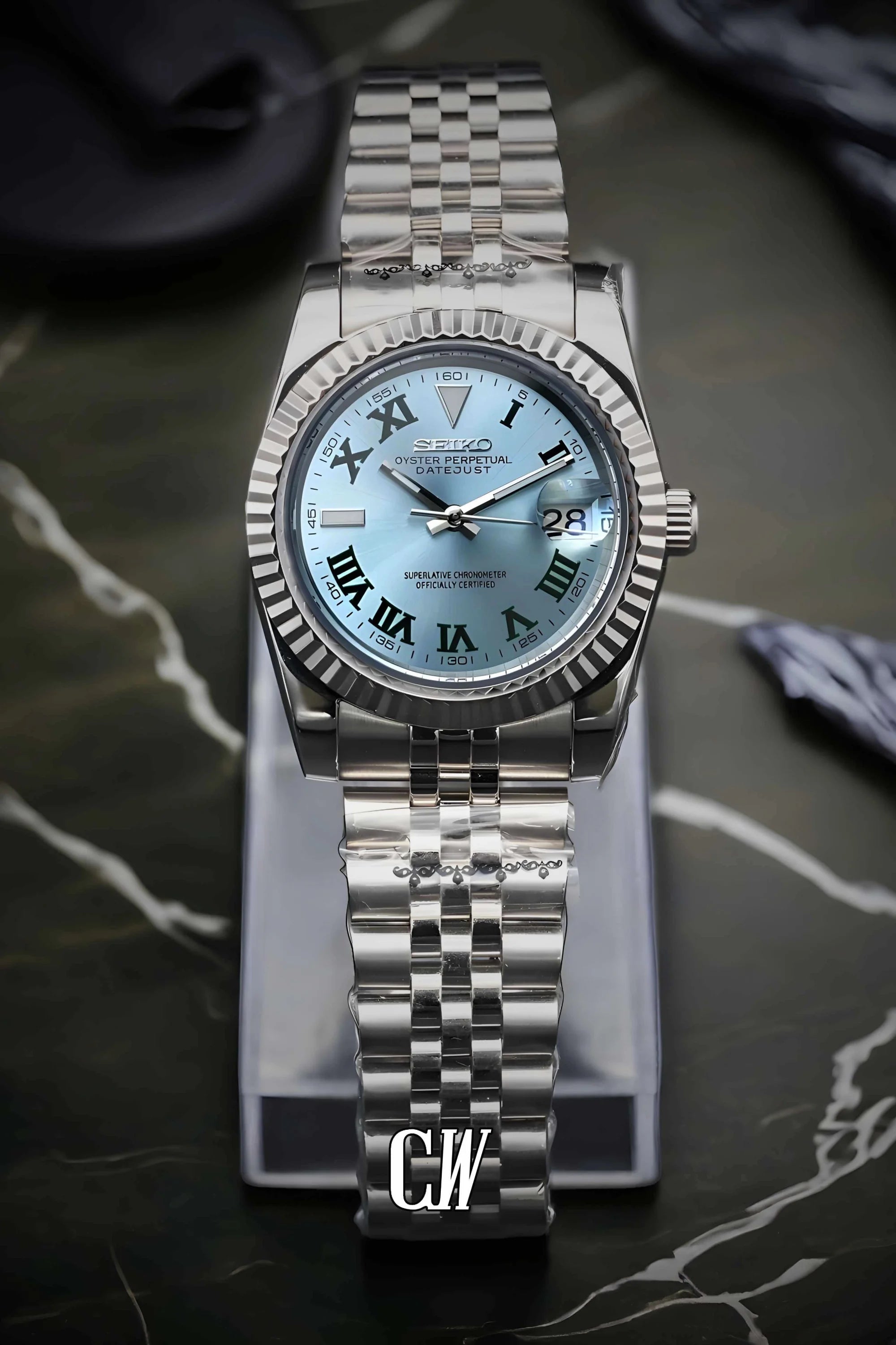 Seikojust mod Wimbledon watch blue - Circa Watch Labs seiko mod
