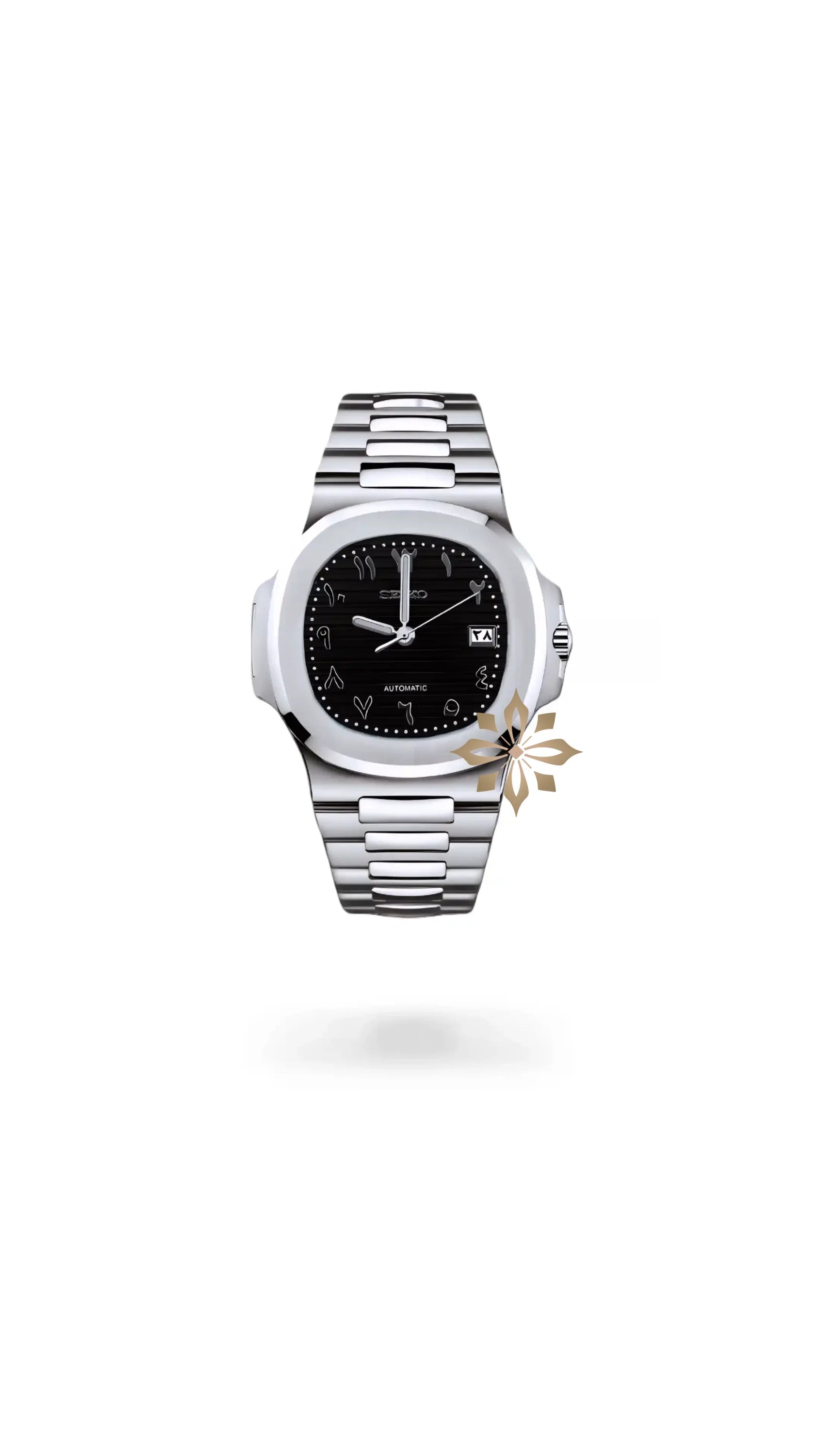Seikonautilus mod watch arabic black - Circa Watch Labs seiko mod
