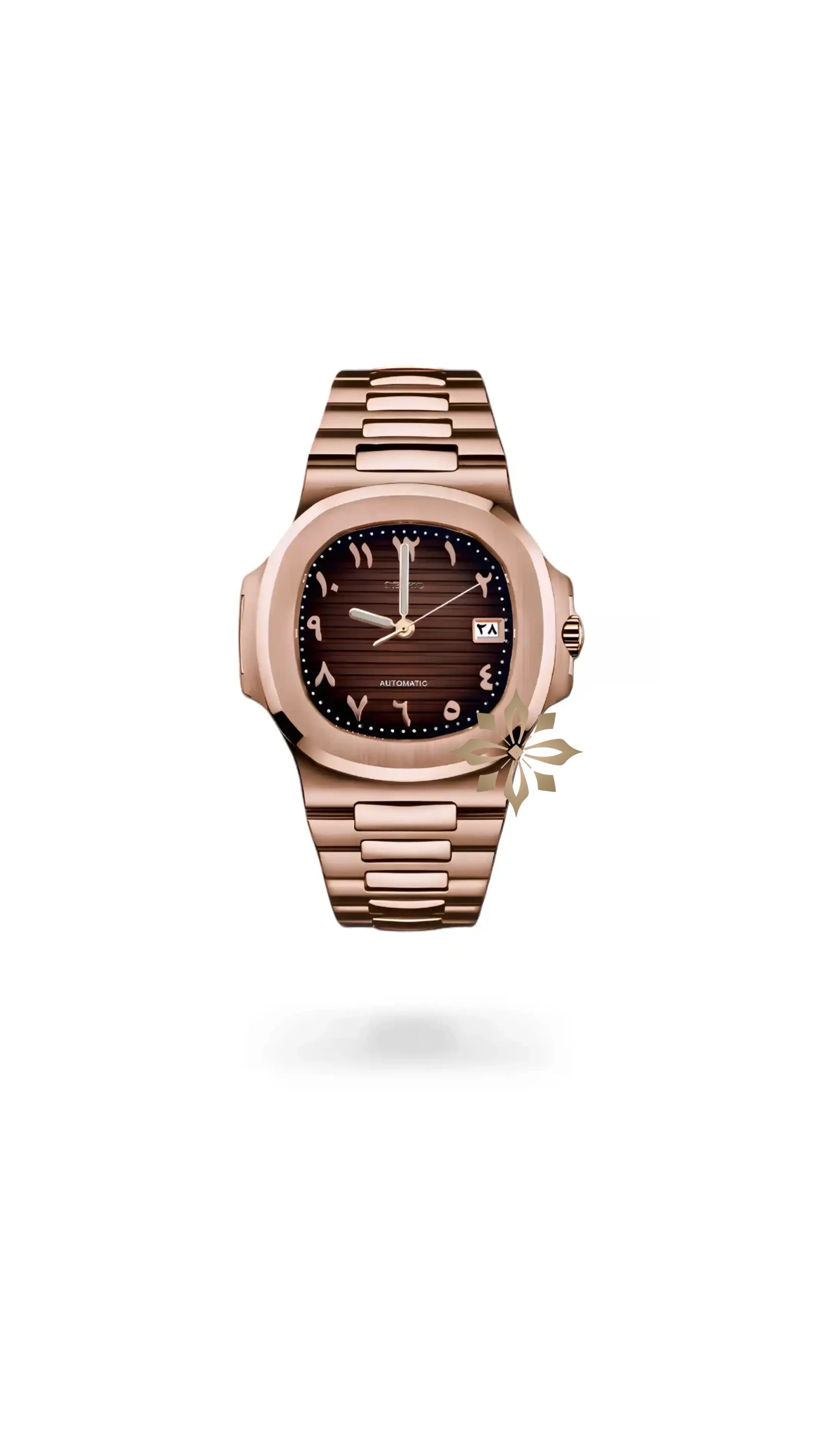 Seikonautilus mod watch arabic brown rose gold - Circa Watch Labs seiko mod