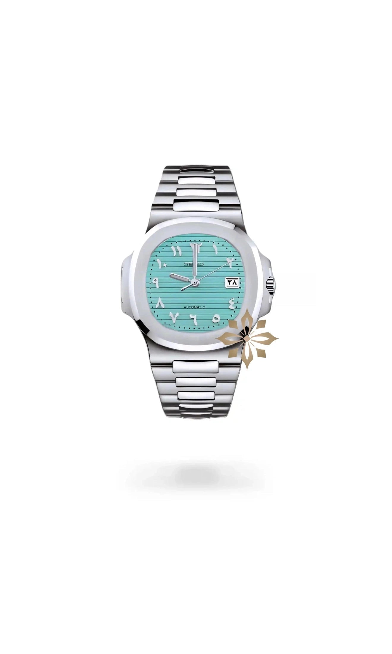 seiko mod Seikonautilus mod watch arabic Tiffany blue