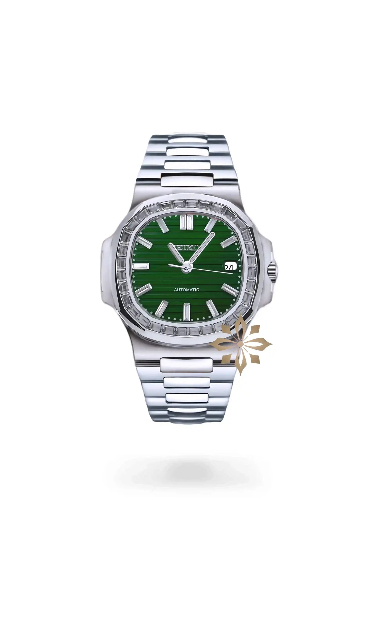 seiko mod Seikonautilus mod watch baguette green