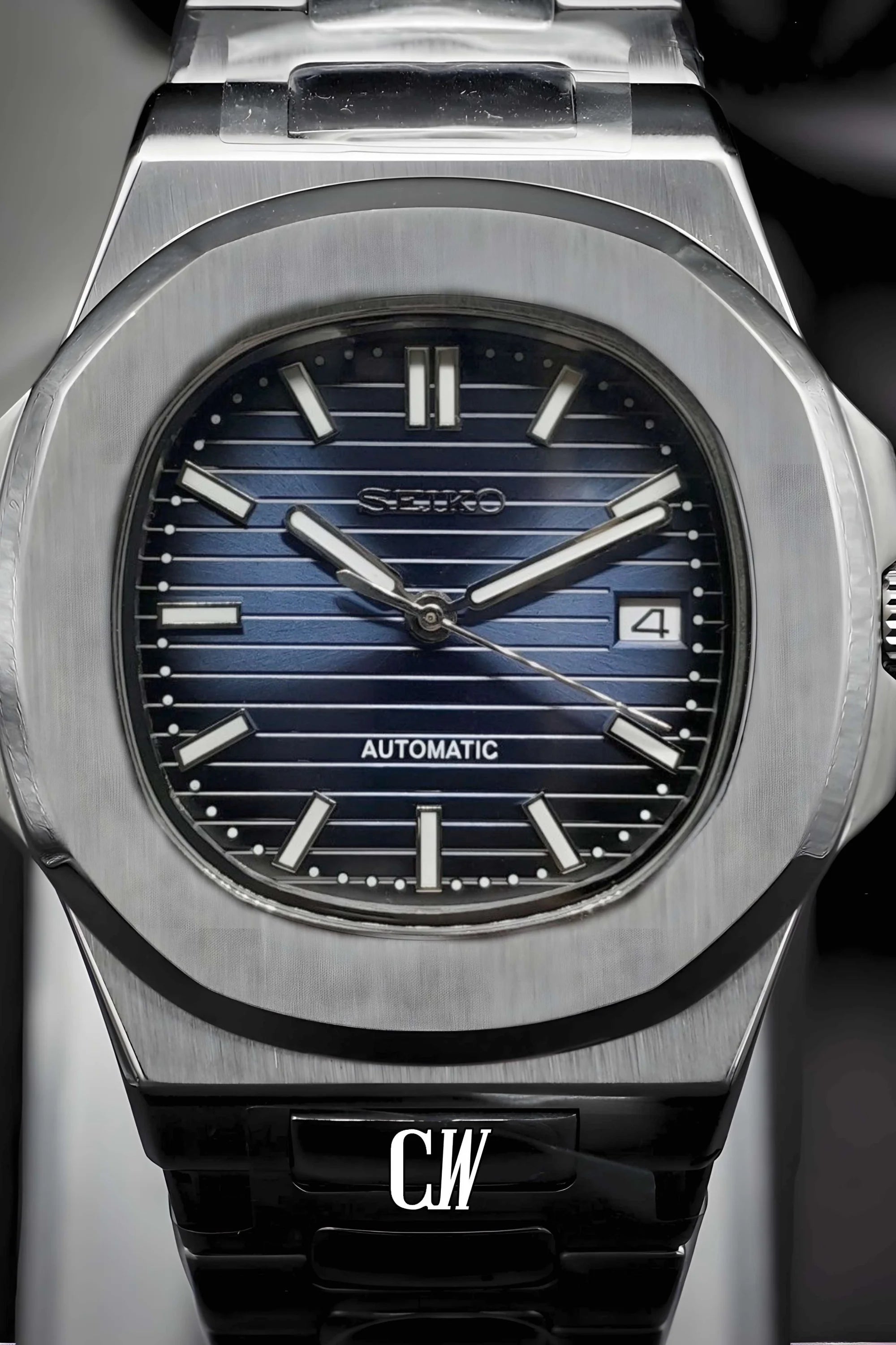 Seikonautilus mod watch blue - Circa Watch Labs seiko mod