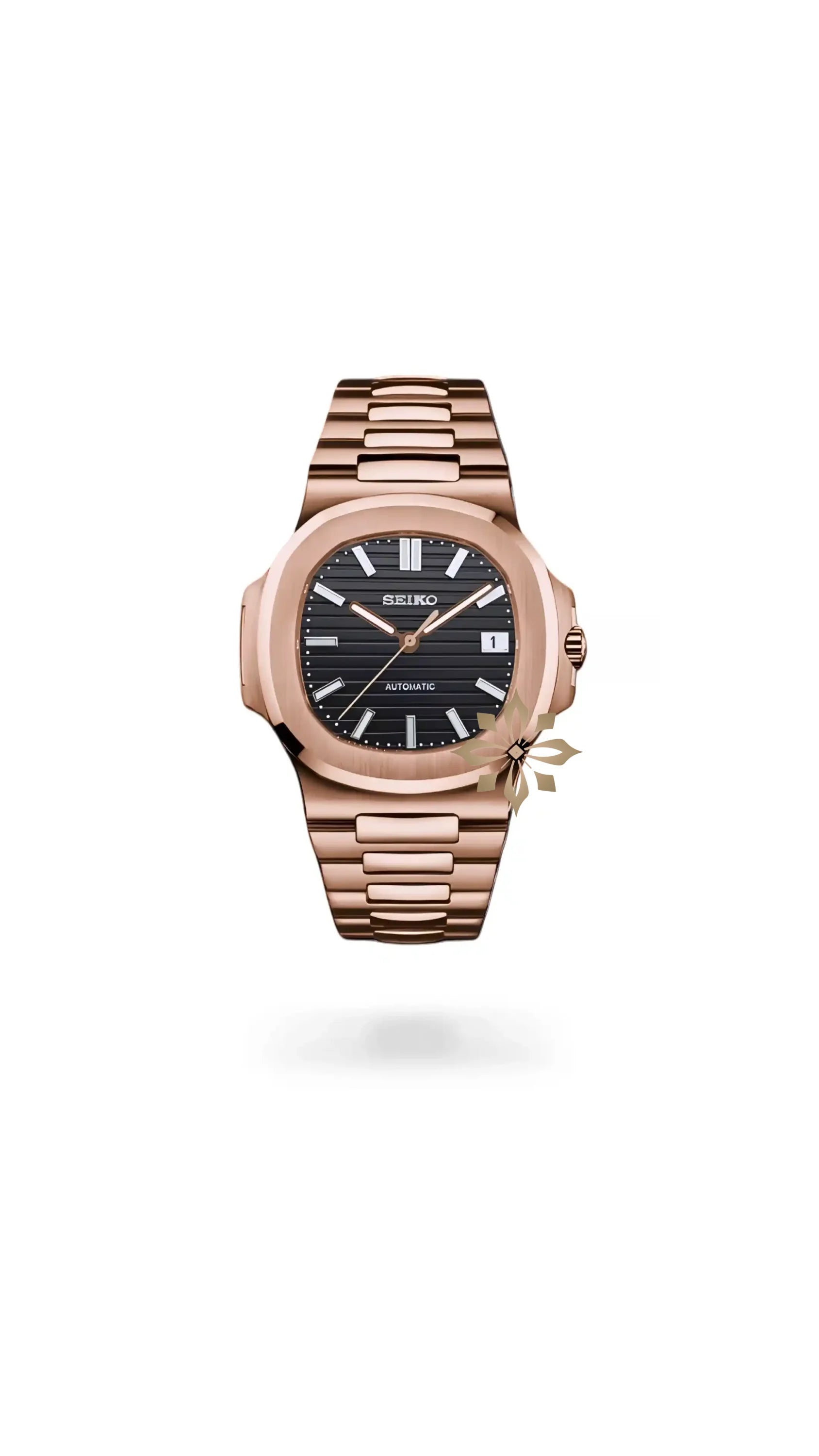 Seikonautilus mod watch rose gold black - Circa Watch Labs seiko mod