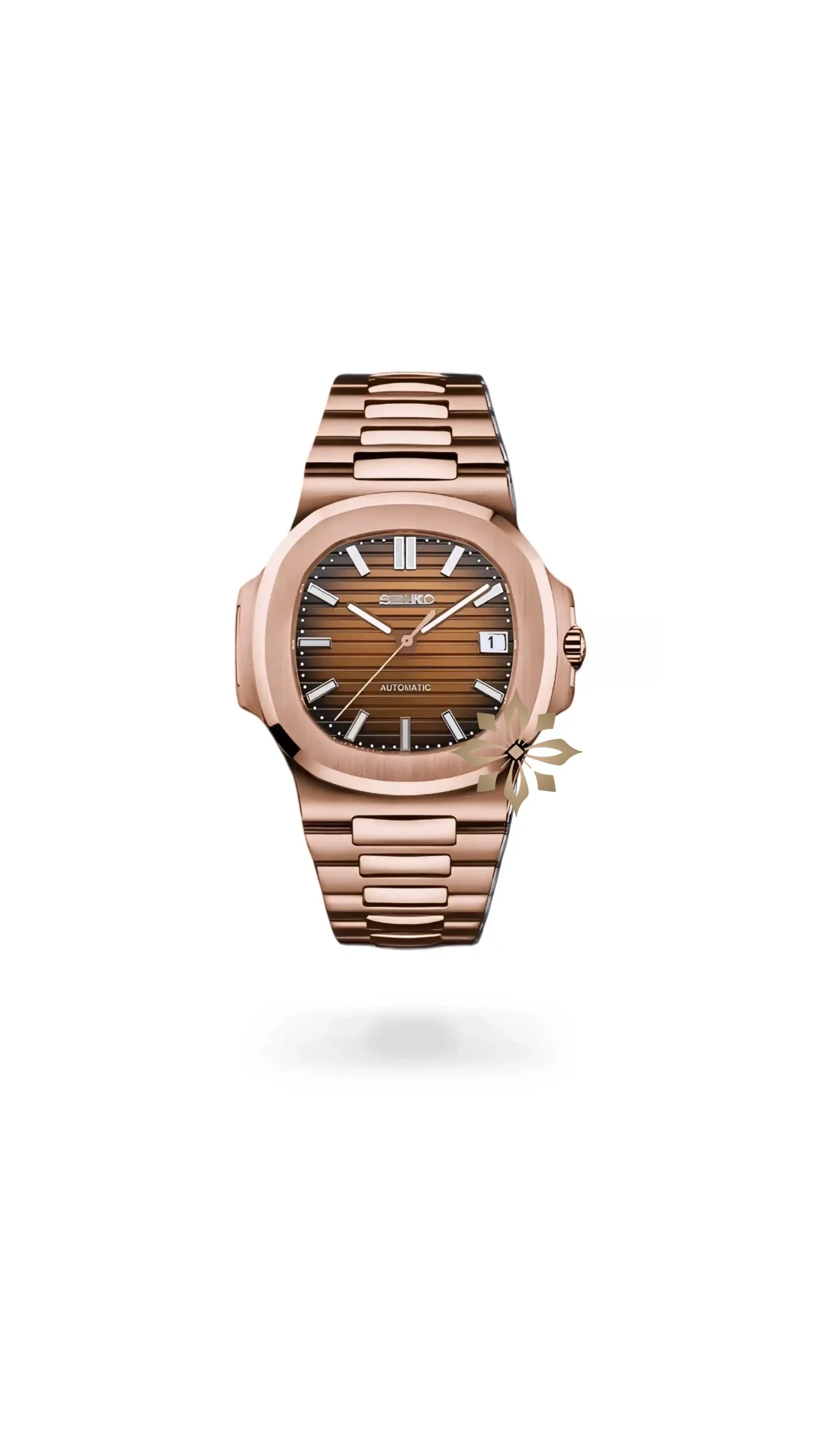 Seikonautilus mod watch rose gold brown - Circa Watch Labs seiko mod
