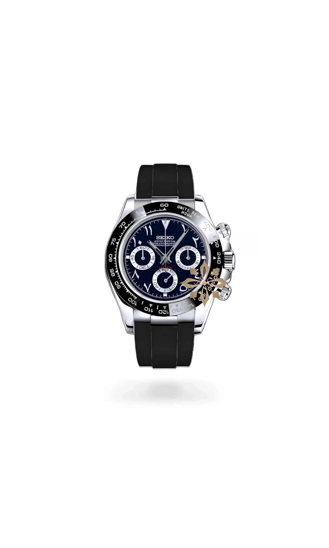 Seitona mod black arabic watch - Circa Watch Labs seiko mod