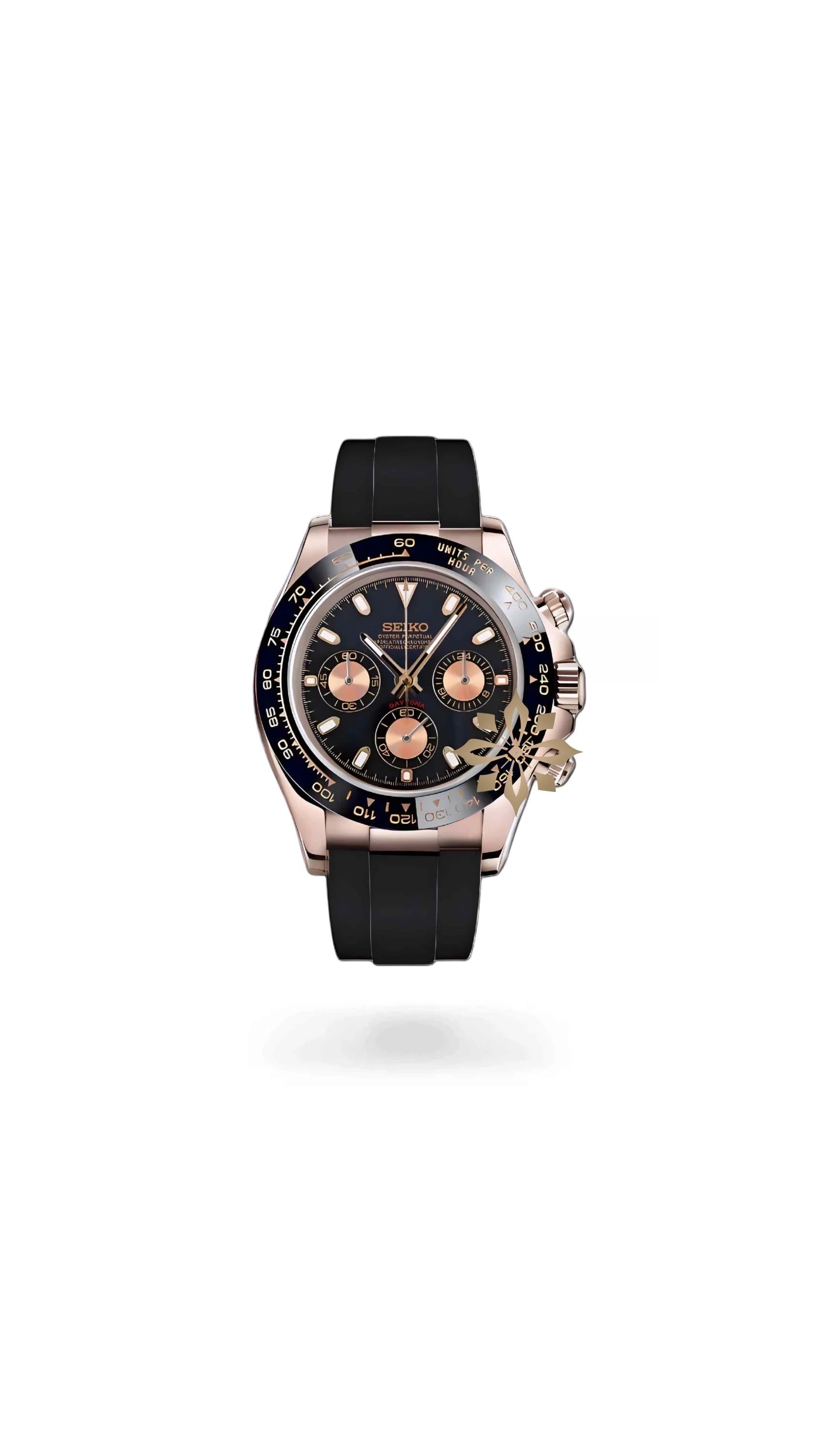 Seitona mod black rose gold watch - Circa Watch Labs