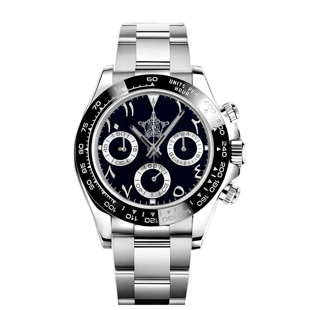 Seitona mod black style watch - custom logo AZ arabic - Circa Watch Labs seiko mod