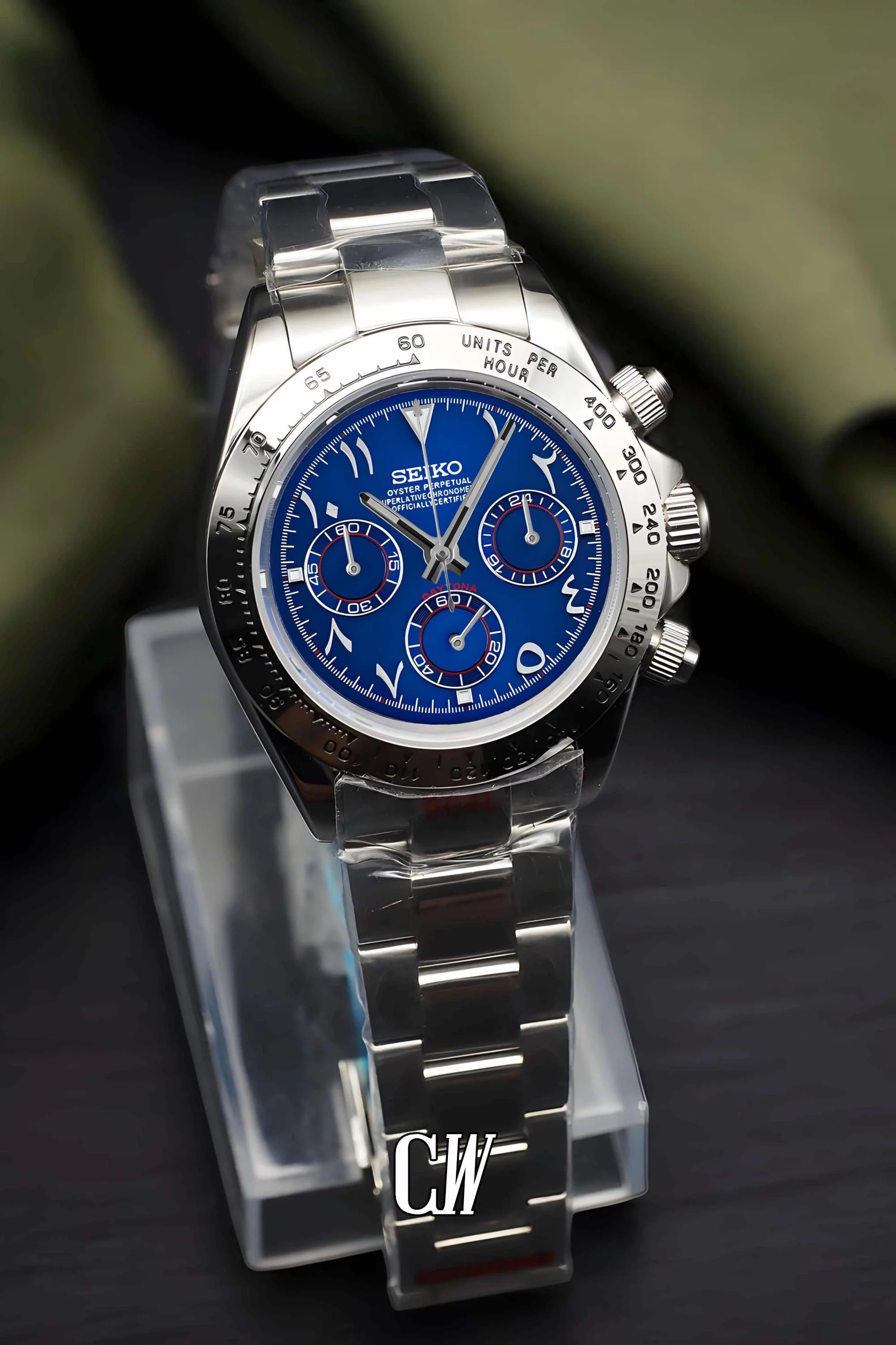 Seitona mod blue arabic watch - Circa Watch Labs