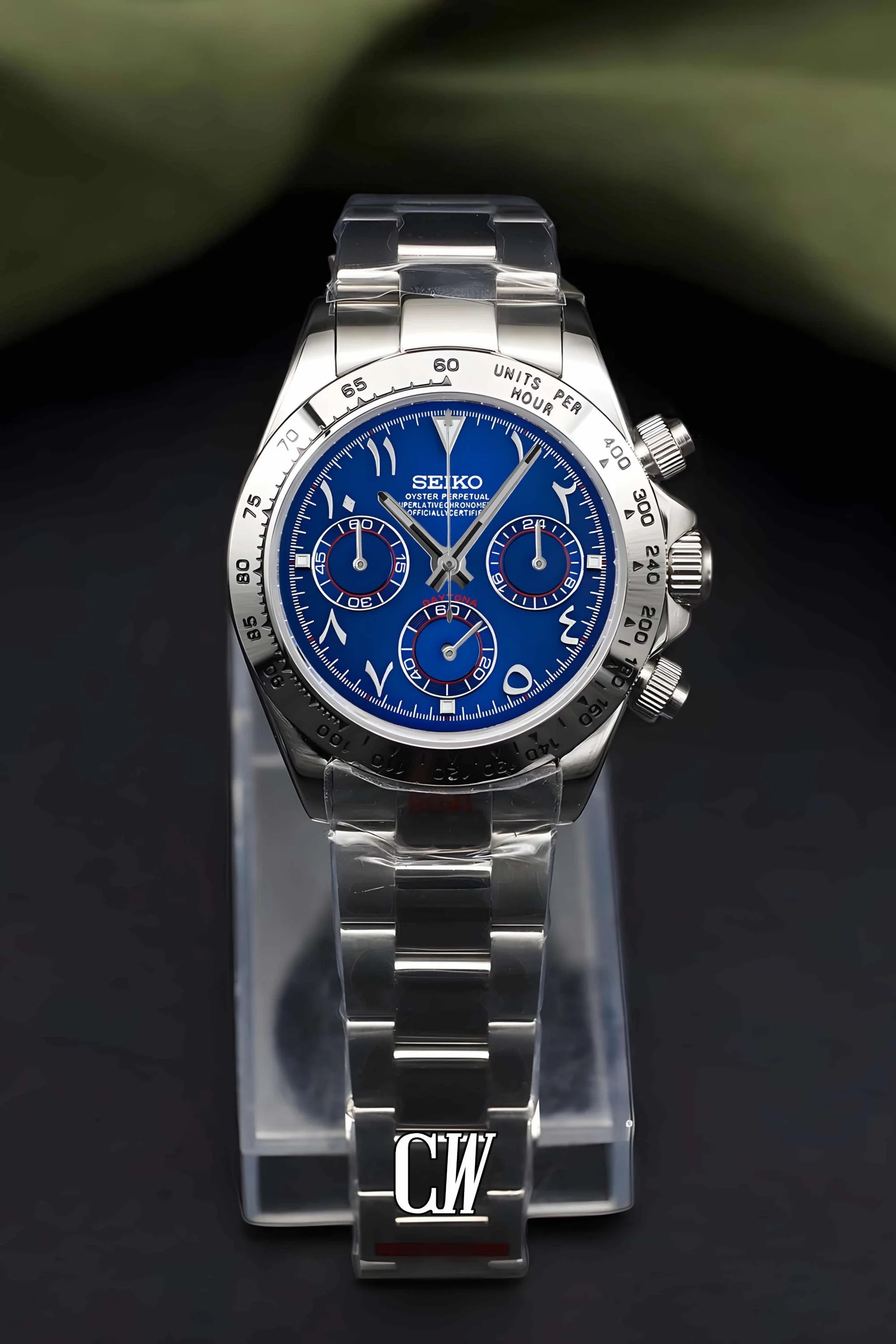 Seitona mod blue arabic watch - Circa Watch Labs