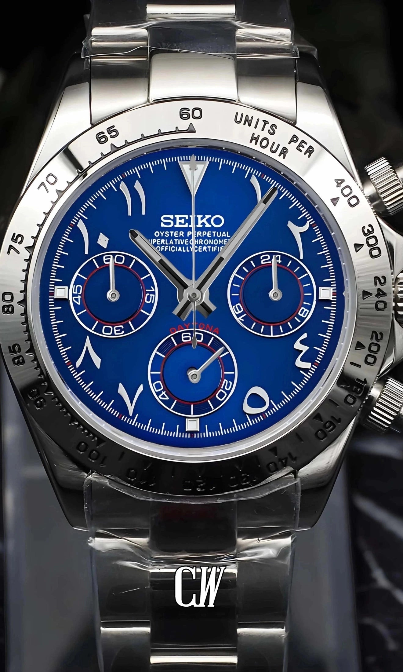 Seitona mod blue arabic watch - Circa Watch Labs