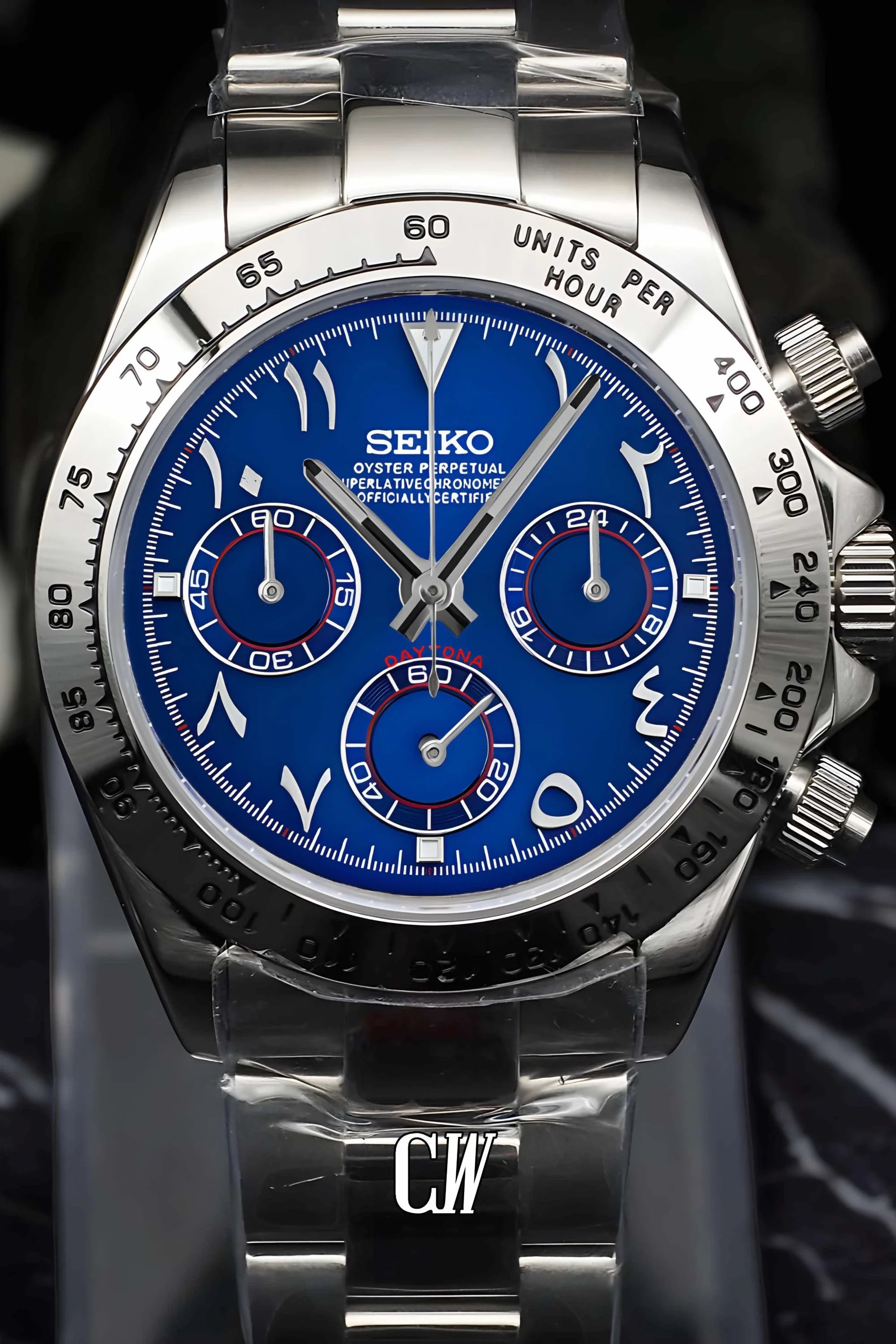 Seitona mod blue arabic watch - Circa Watch Labs