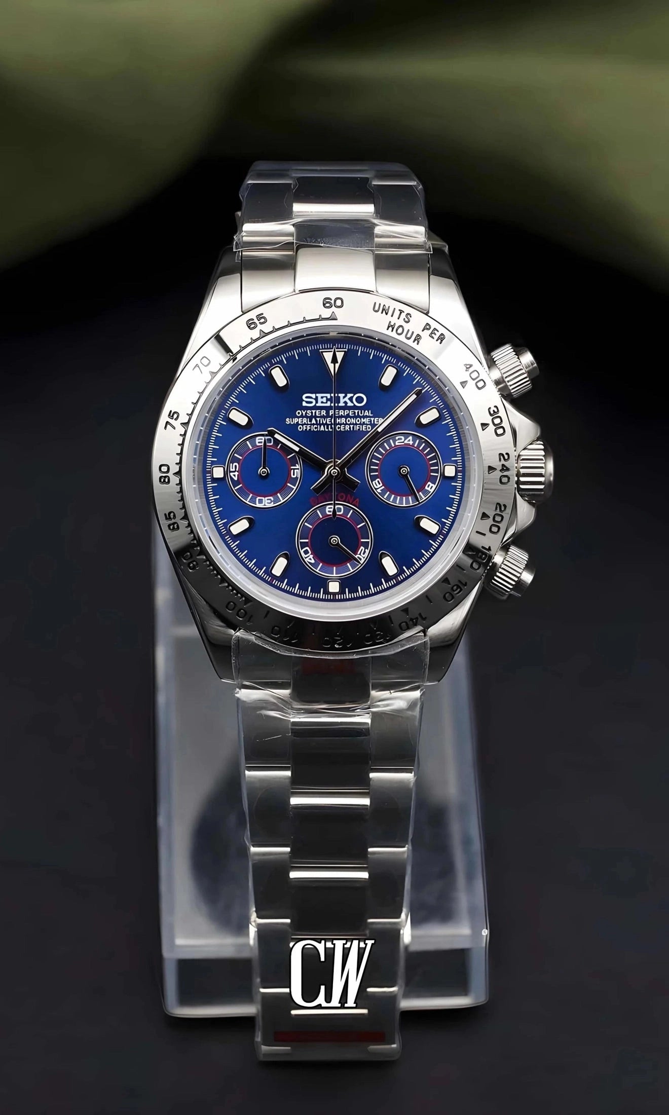 Seitona mod blue silver watch - Circa Watch Labs seiko mod