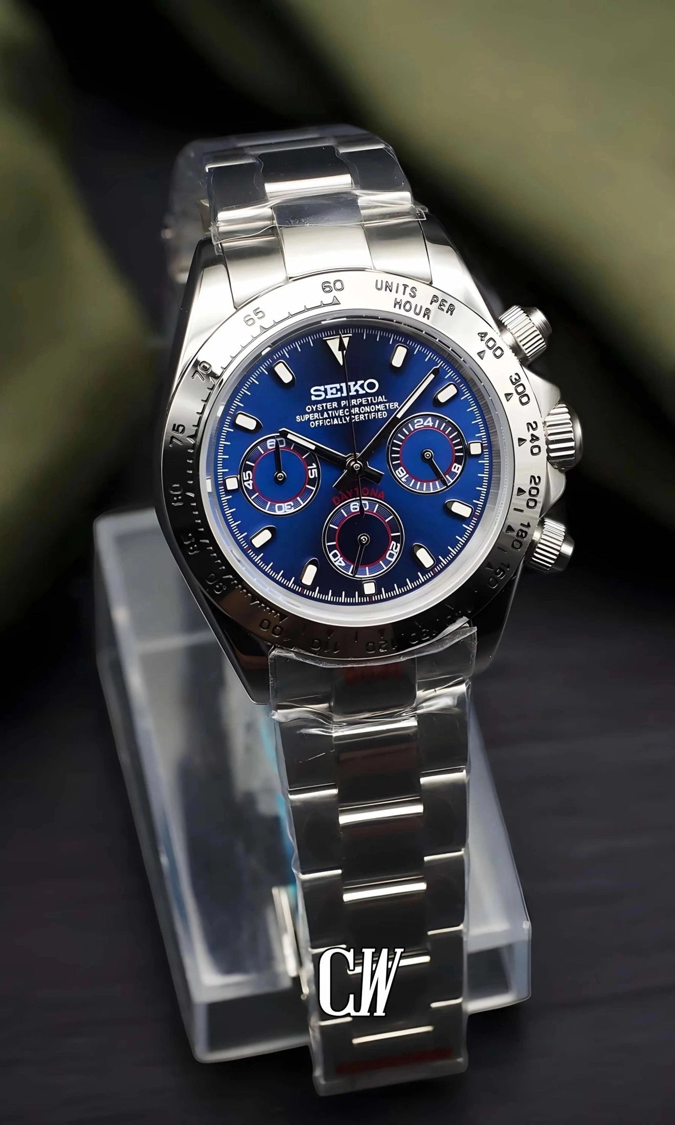 Seitona mod blue silver watch - Circa Watch Labs seiko mod