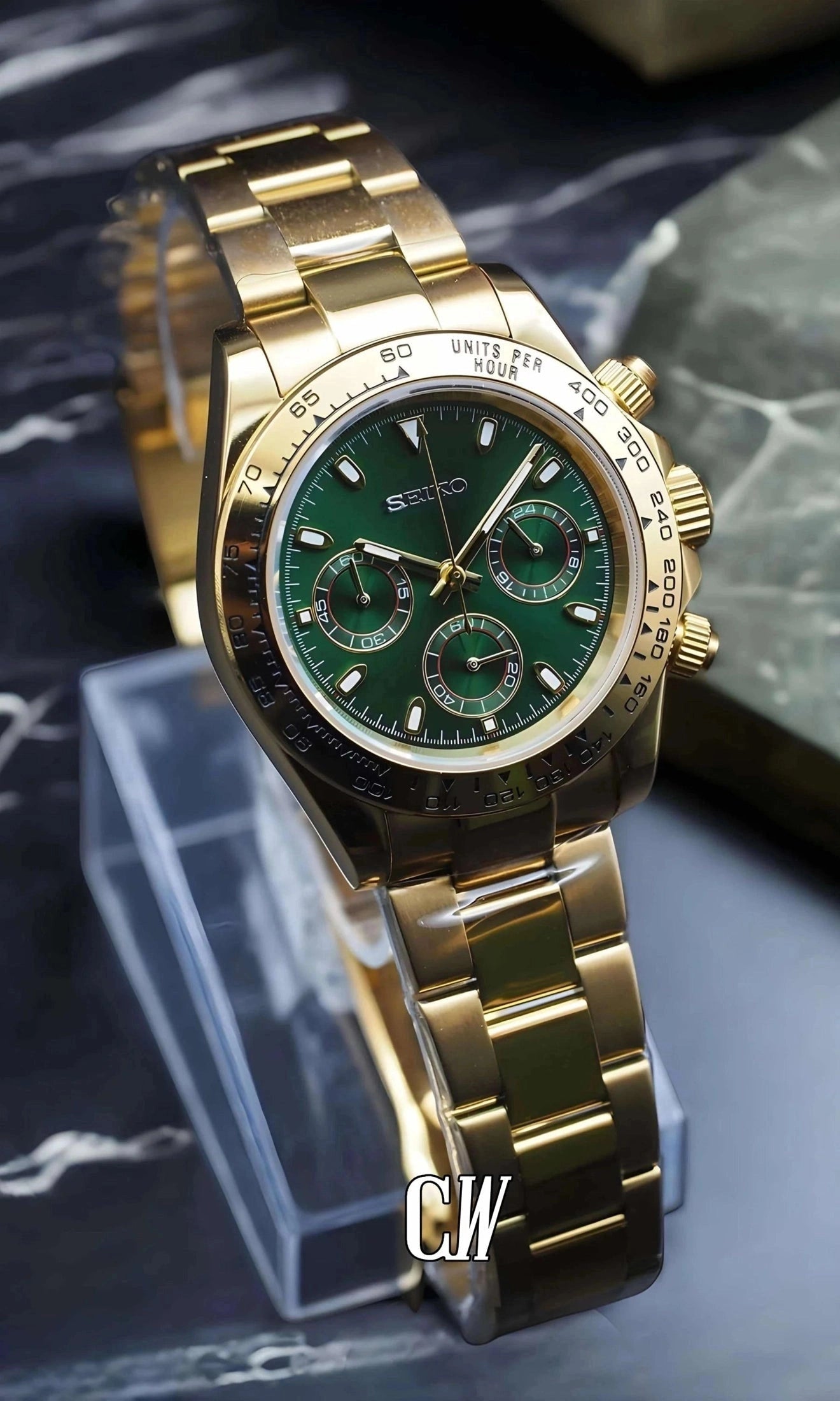 Seitona mod green gold watch - Circa Watch Labs