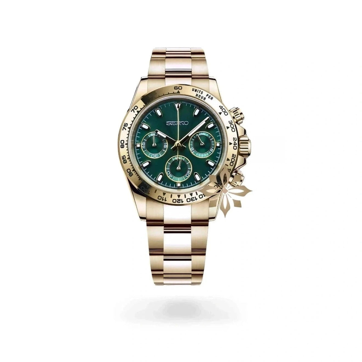 Seitona mod green gold watch