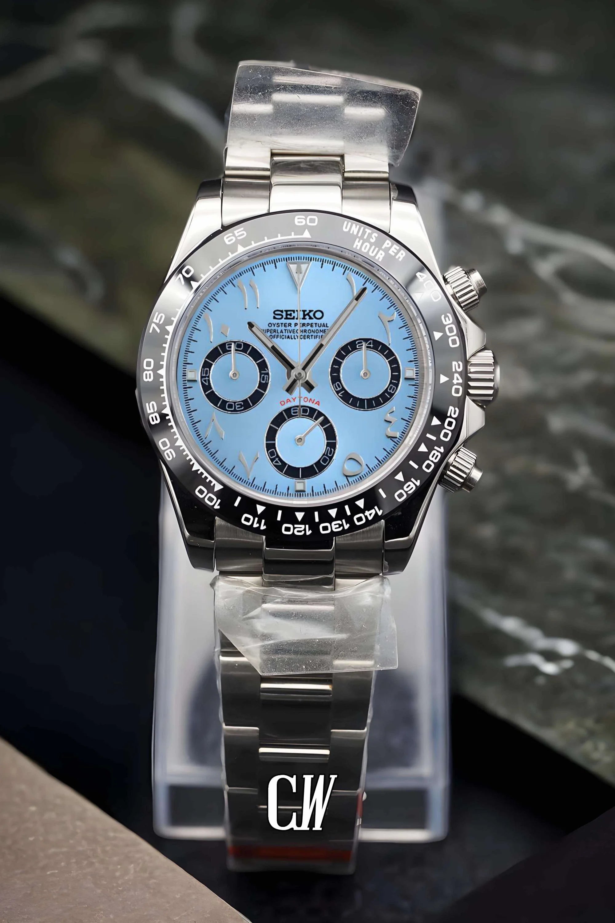 Seitona mod platinum arabic watch - Circa Watch Labs